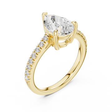 Gold Graceful Promise Ring Right View