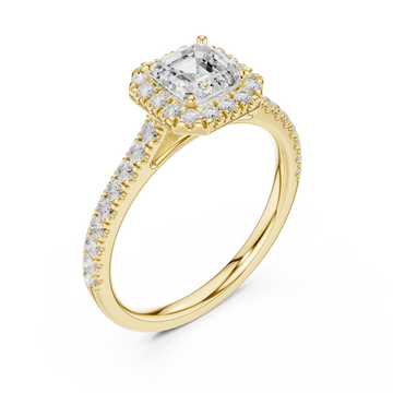 Gold Opulent Luster Cushion Accent Ring Right View