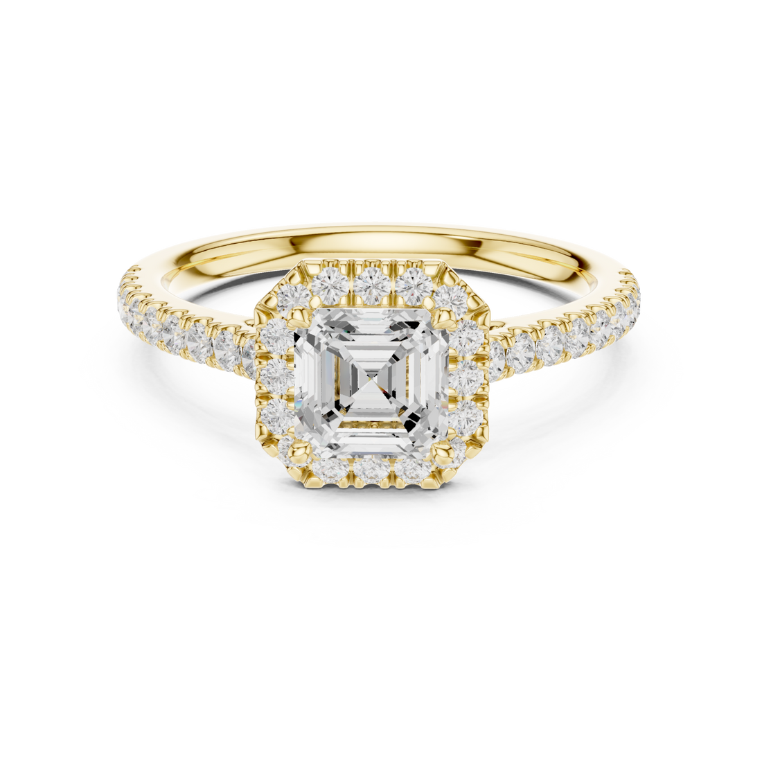 Gold Opulent Luster Cushion Accent Ring Right View