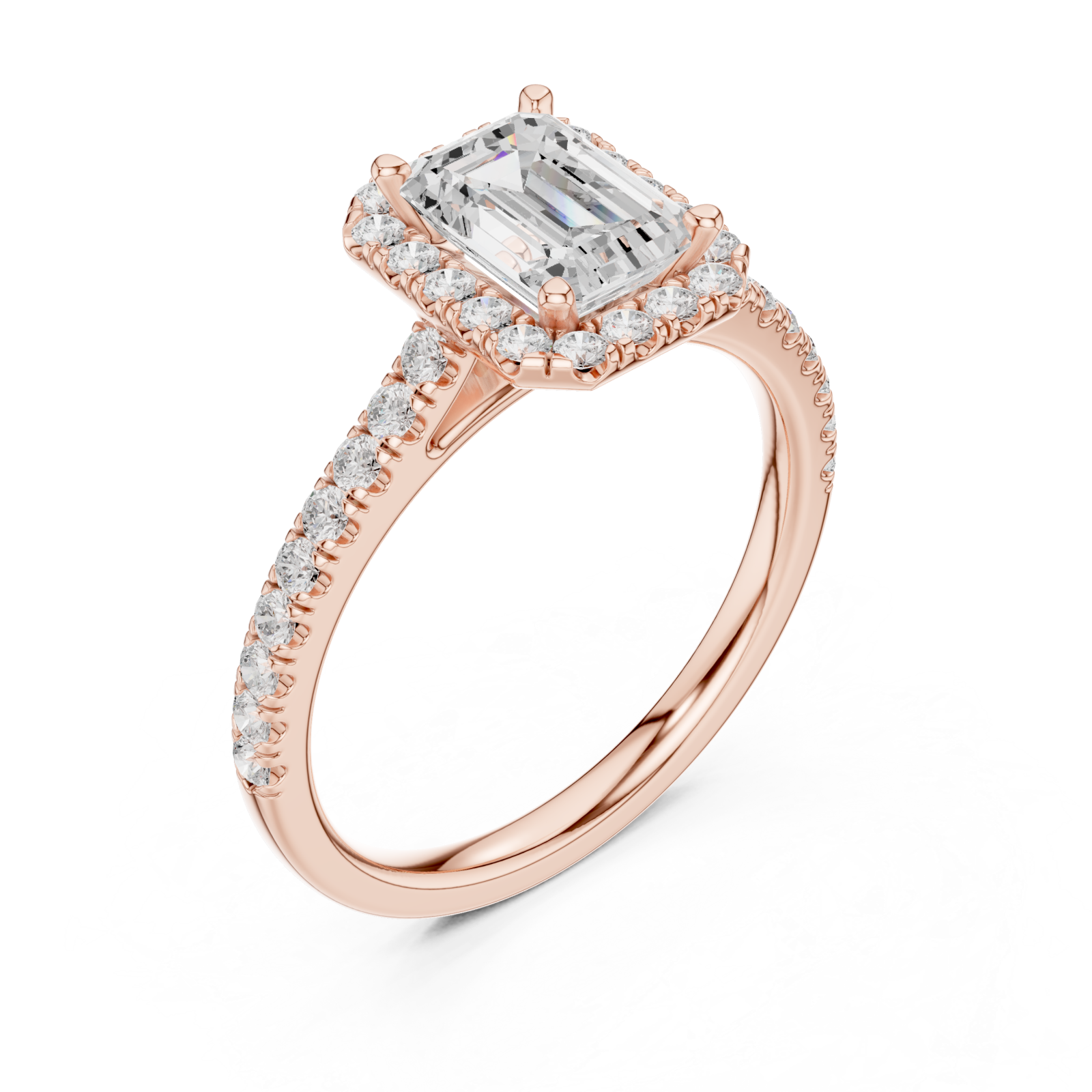  Rose Gold Eternal Reverie Emerald Cut Accent Ring Right View