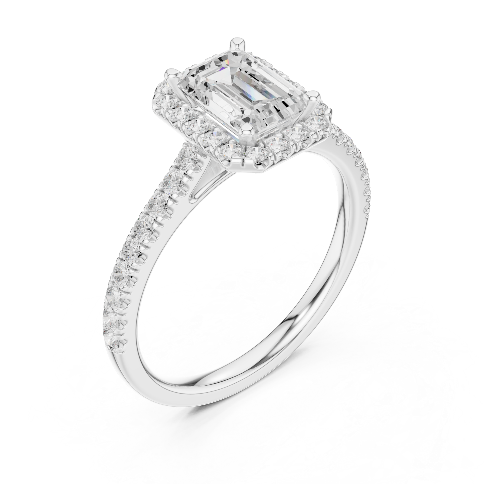  White Gold Eternal Reverie Emerald Cut Accent Ring Right View