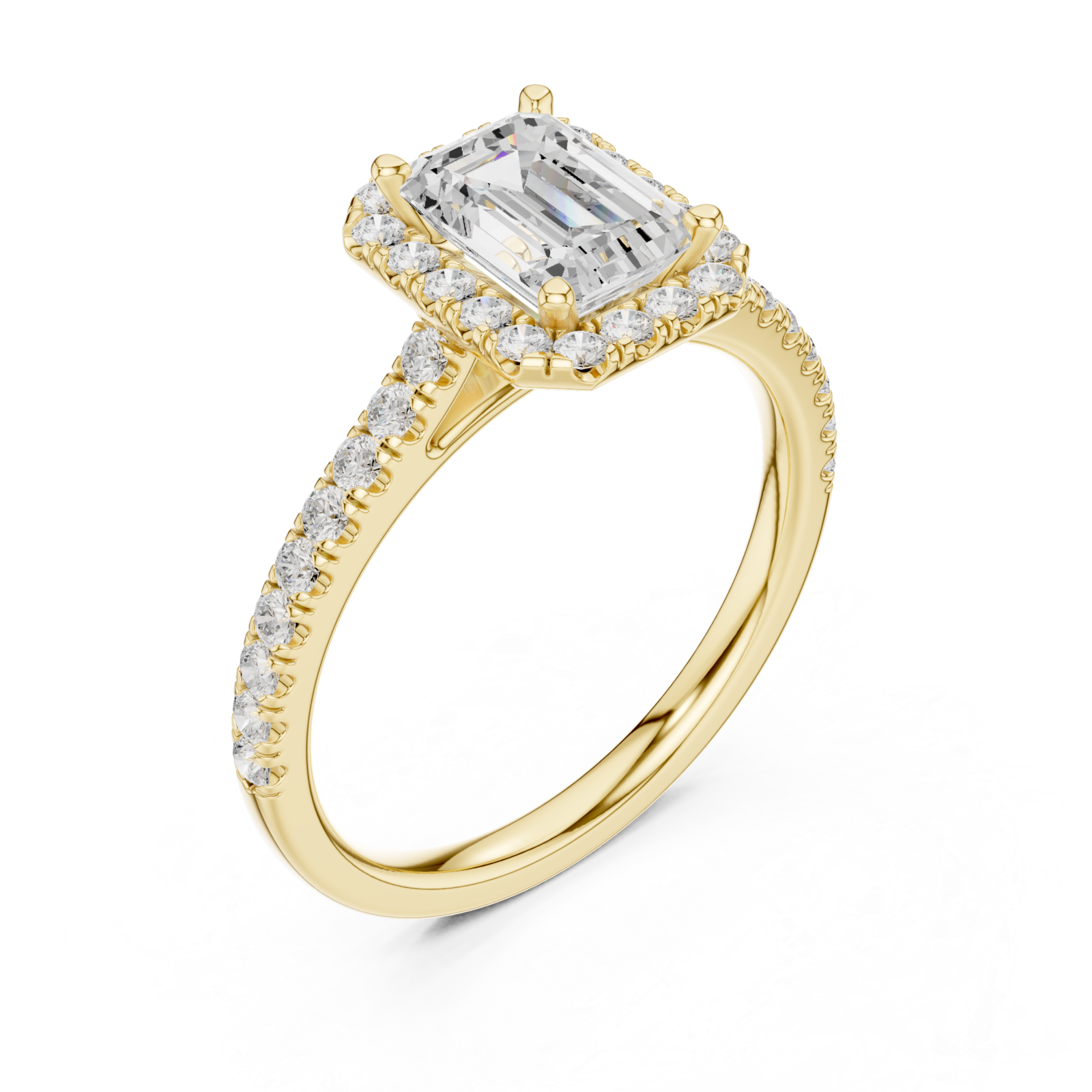 Gold Eternal Reverie Emerald Cut Accent Ring Right View