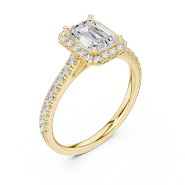 Gold Eternal Reverie Emerald Cut Accent Ring Right View