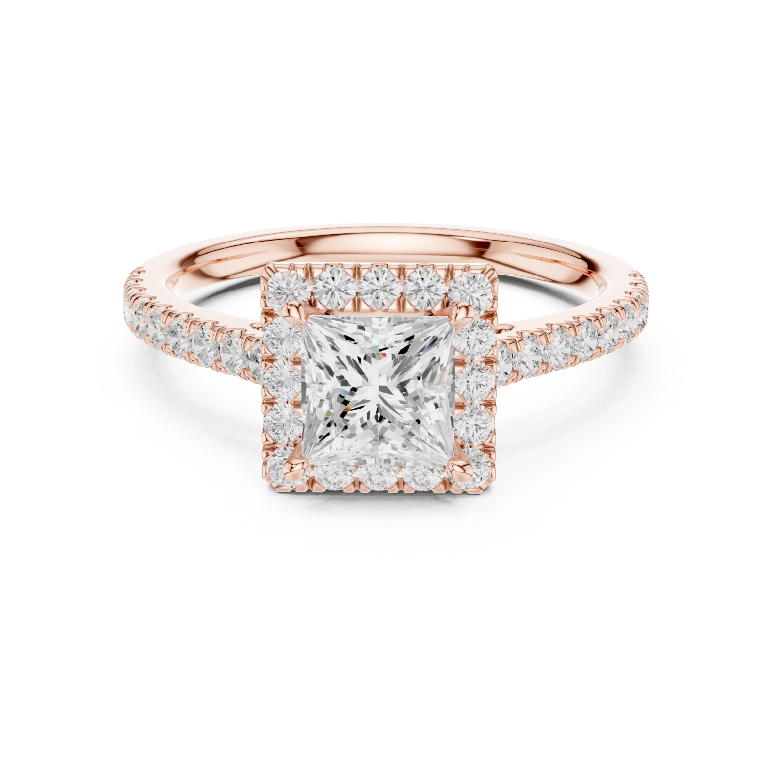  Rose Gold Graceful Promise Vintage Inspired Ring Front View