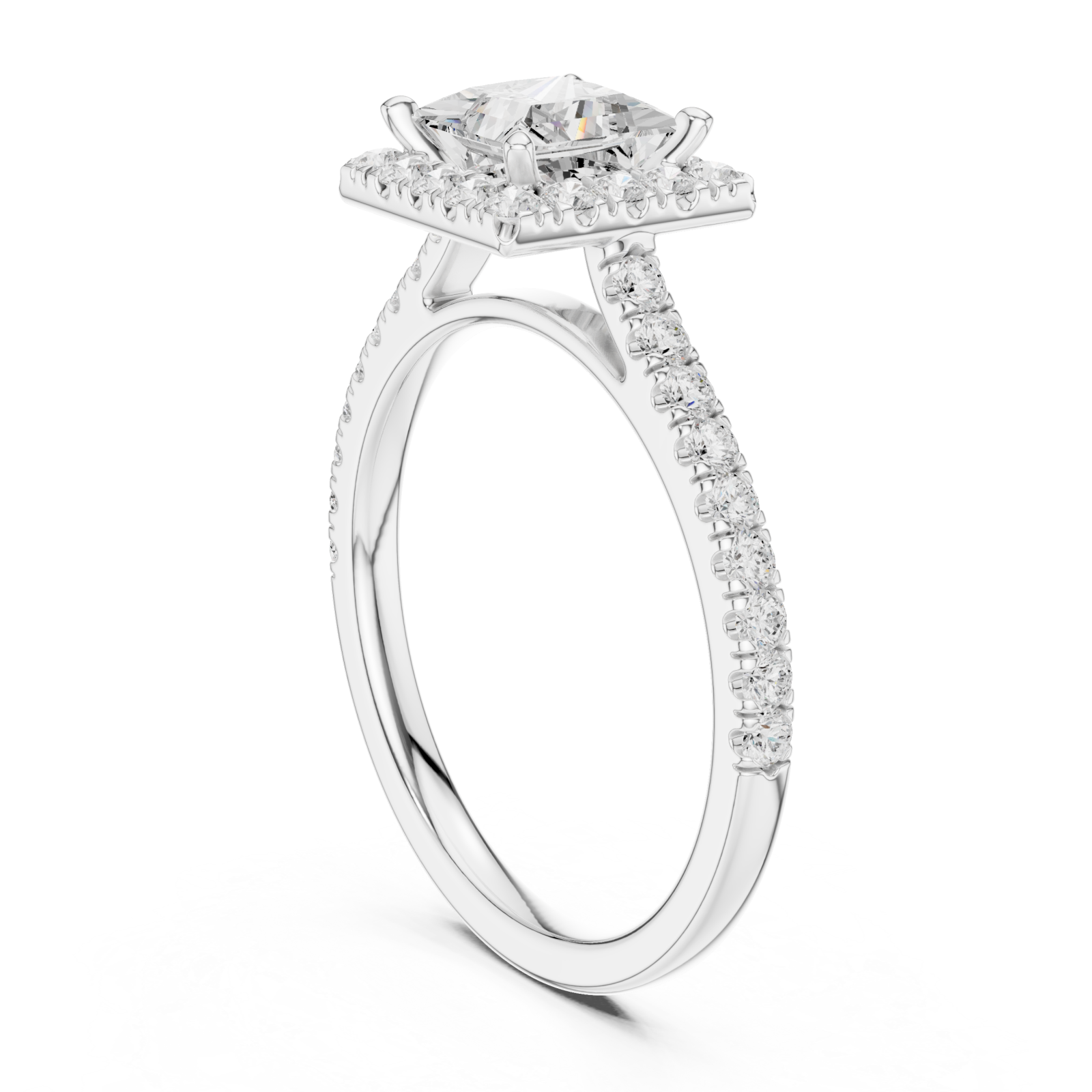  White Gold Graceful Promise Vintage Inspired Ring Left View