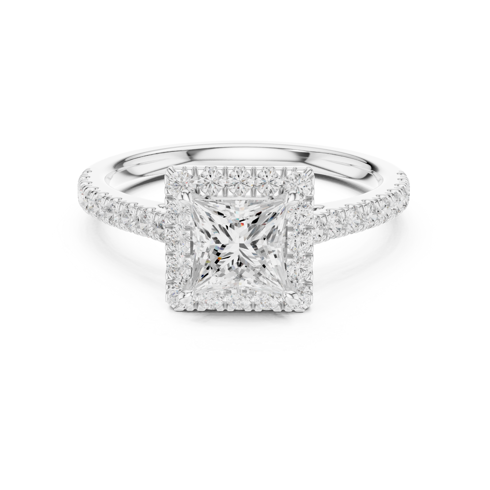  White Gold Graceful Promise Vintage Inspired Ring Front View