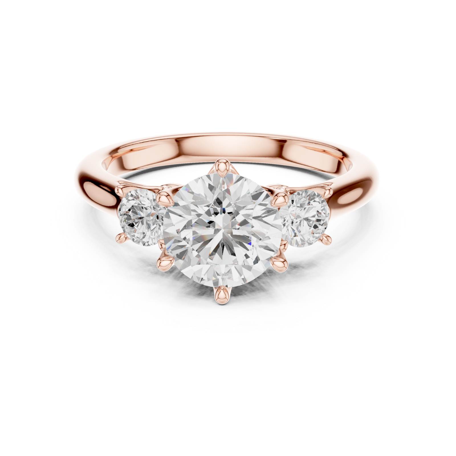  Rose Gold Celestia Trio Harmony Ring Front View