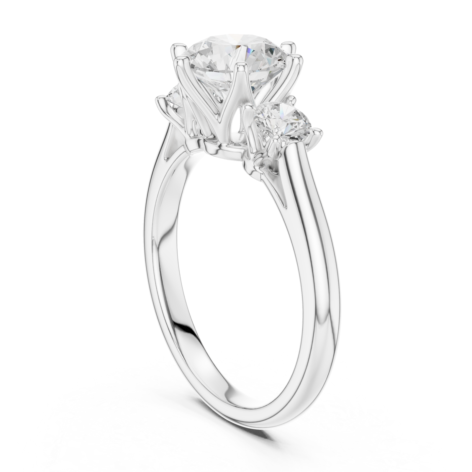  White Gold Celestia Trio Harmony Ring Left View