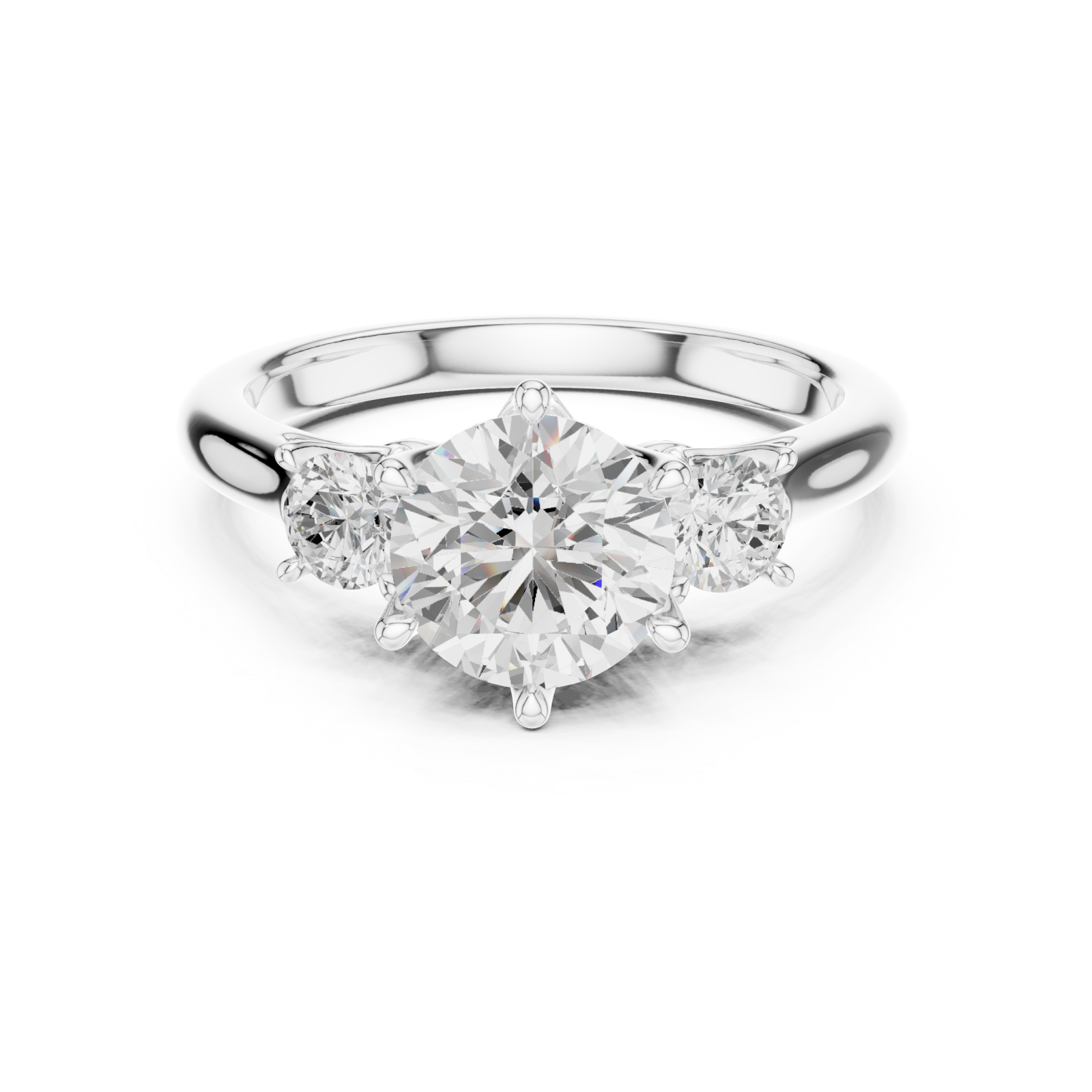  White Gold Celestia Trio Harmony Ring Front View