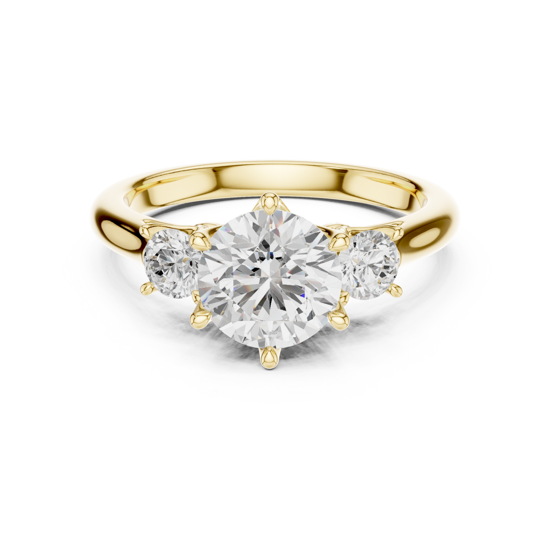 Gold Celestia Trio Harmony Ring Right View