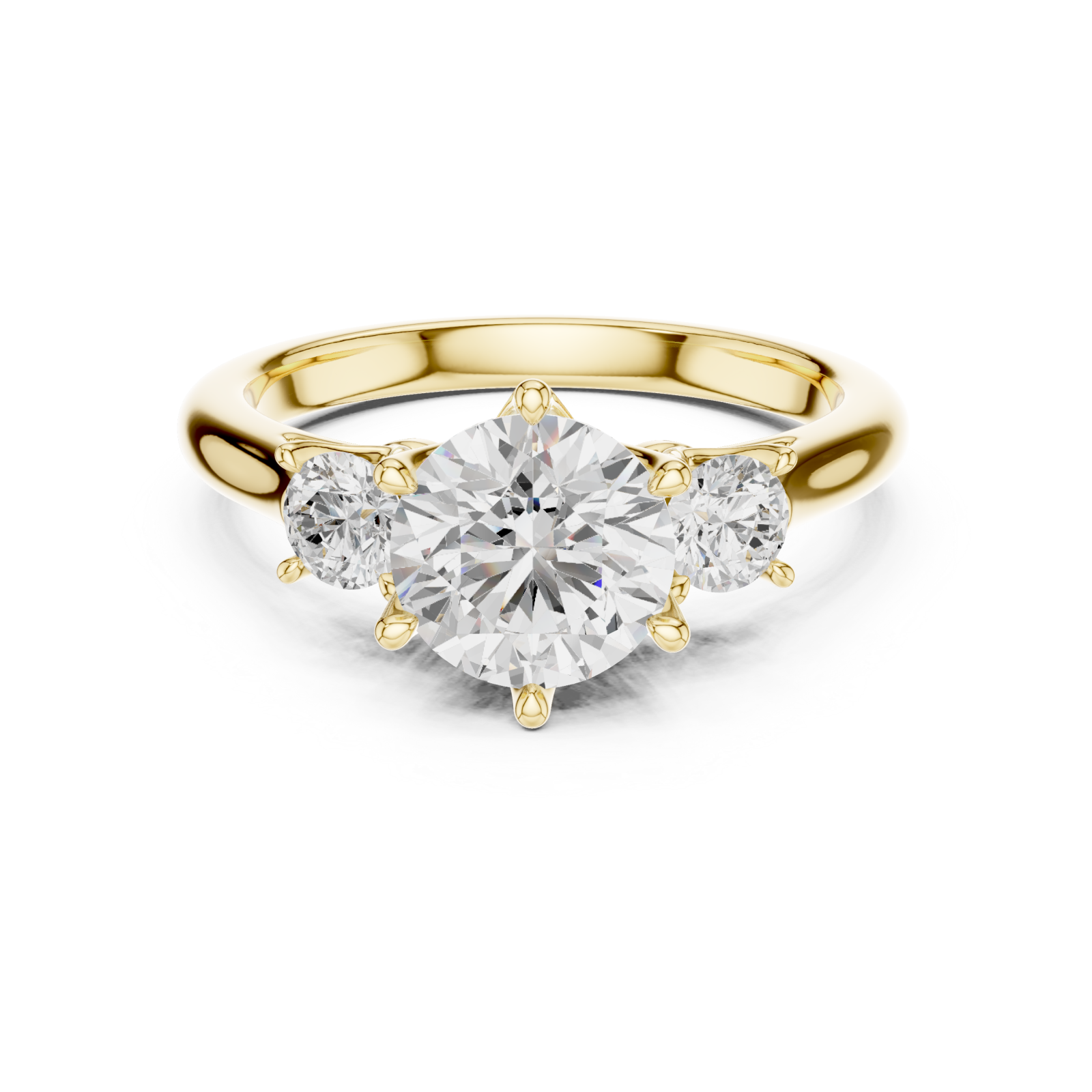  Gold Celestia Trio Harmony Ring Front View