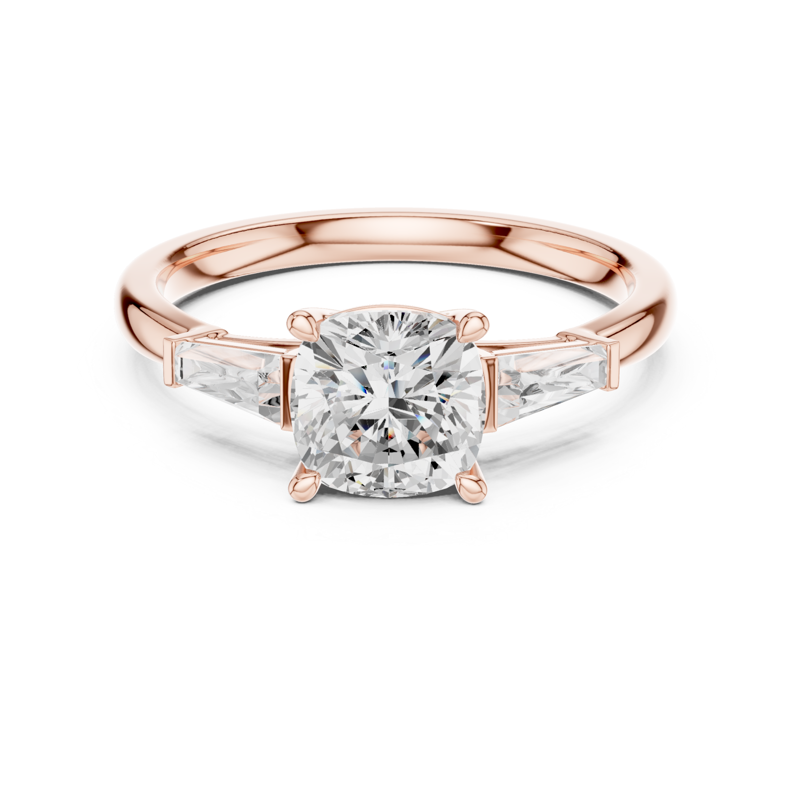  Rose Gold Timeless Spark Embrace Solitaire Ring Front View