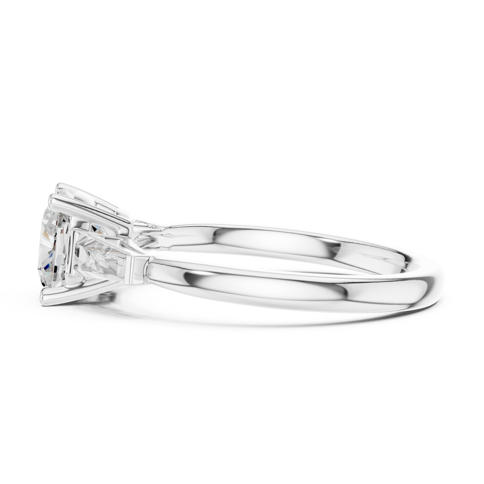  White Gold Timeless Spark Embrace Solitaire Ring Side View