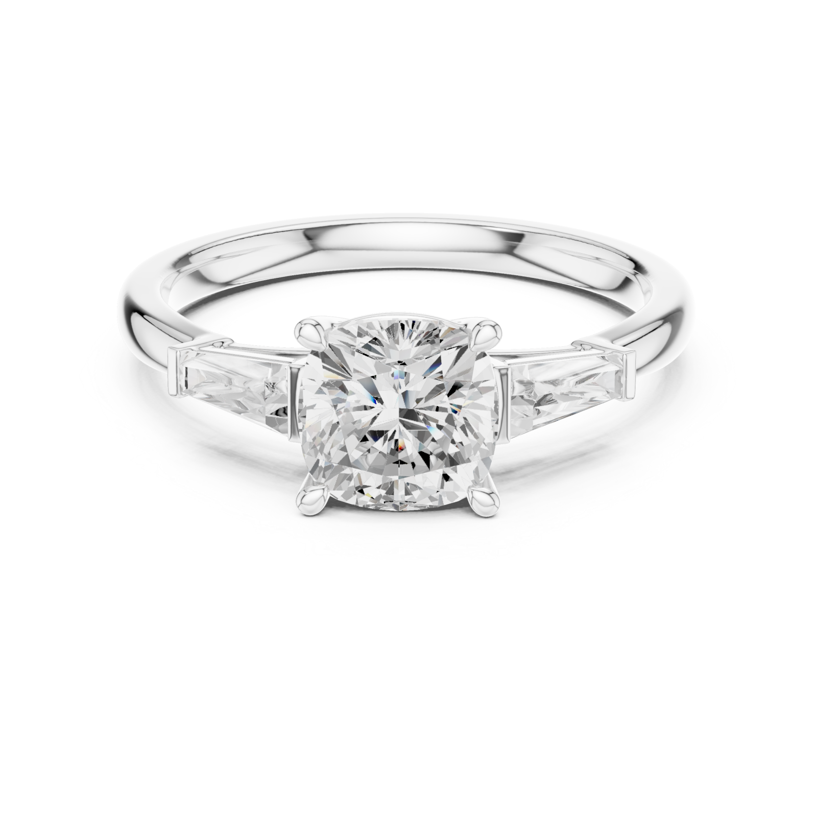  White Gold Timeless Spark Embrace Solitaire Ring Front View