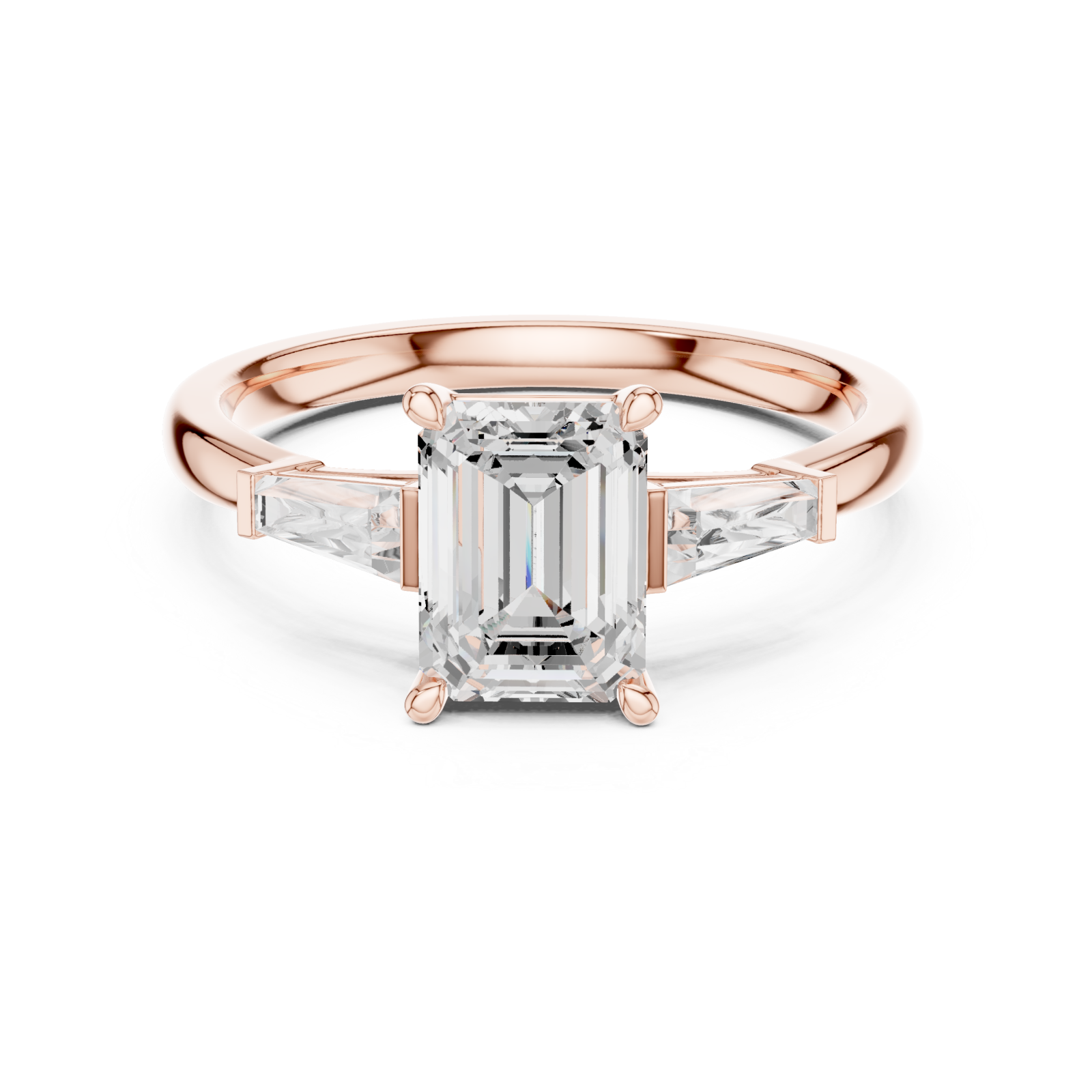  Rose Gold Infinite Layers Luxe Engagement Ring Front View