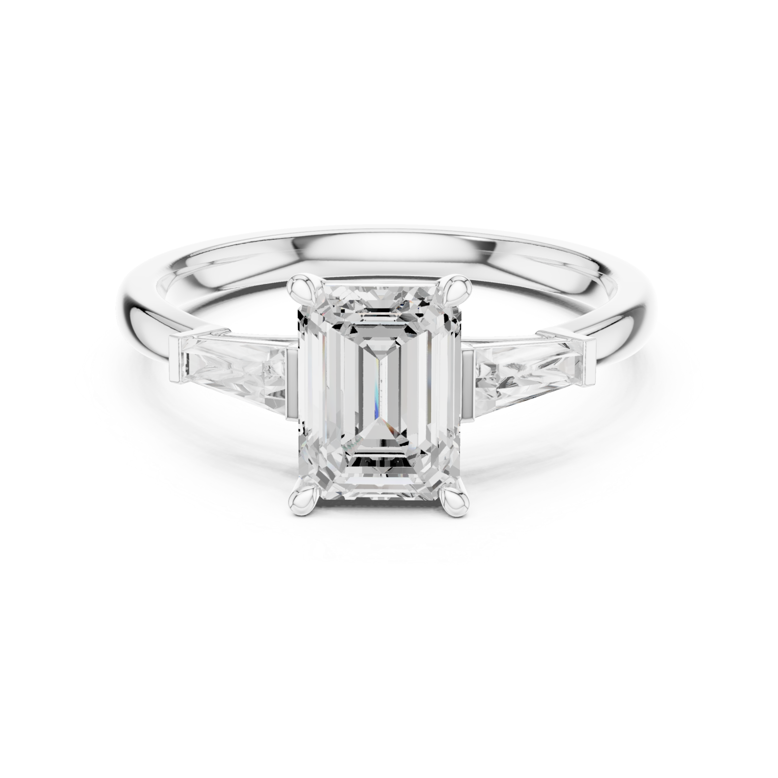  White Gold Infinite Layers Luxe Engagement Ring Front View