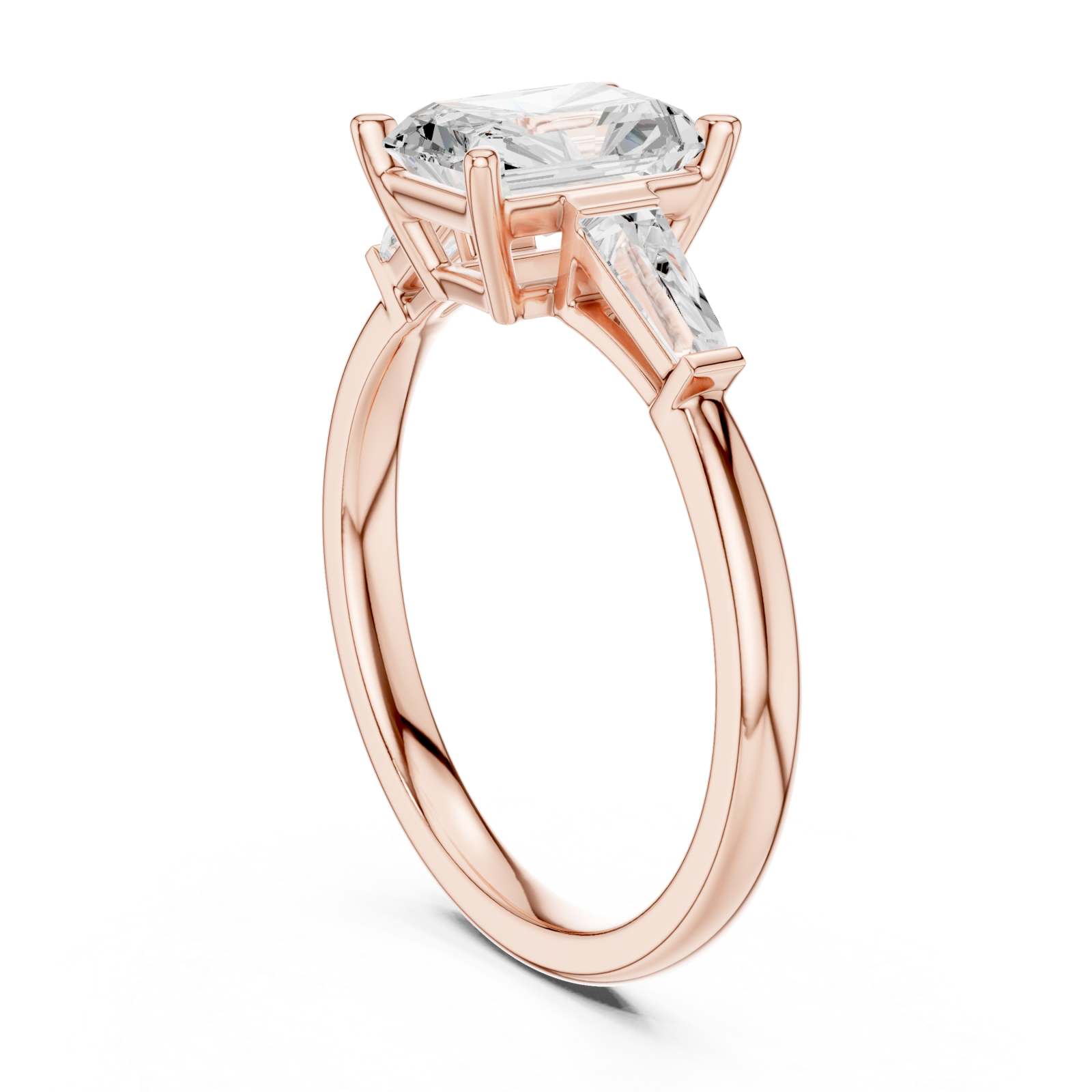  Rose Gold Modern Tranquility Art Deco Ring Left View