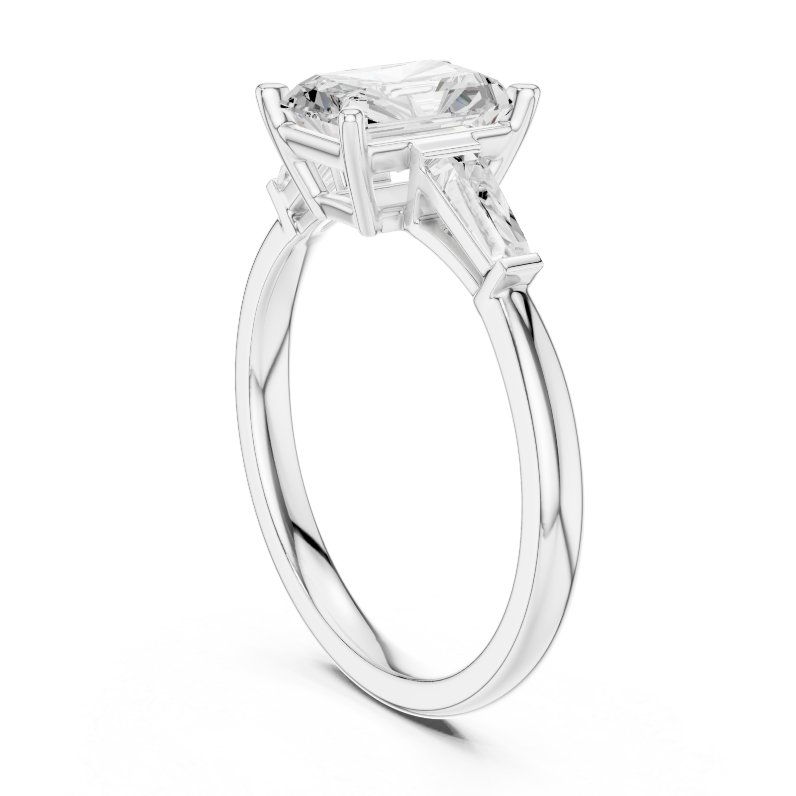  White Gold Modern Tranquility Art Deco Ring Left View