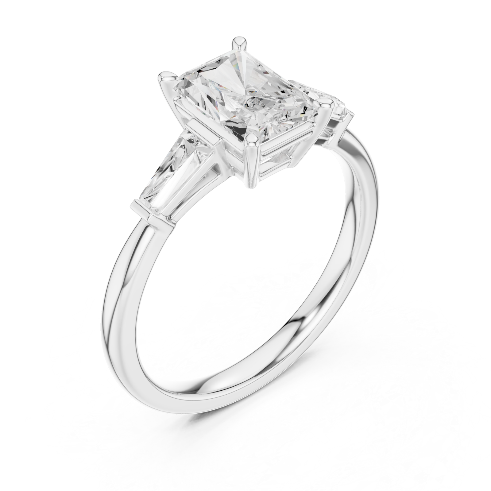  White Gold Modern Tranquility Art Deco Ring Right View