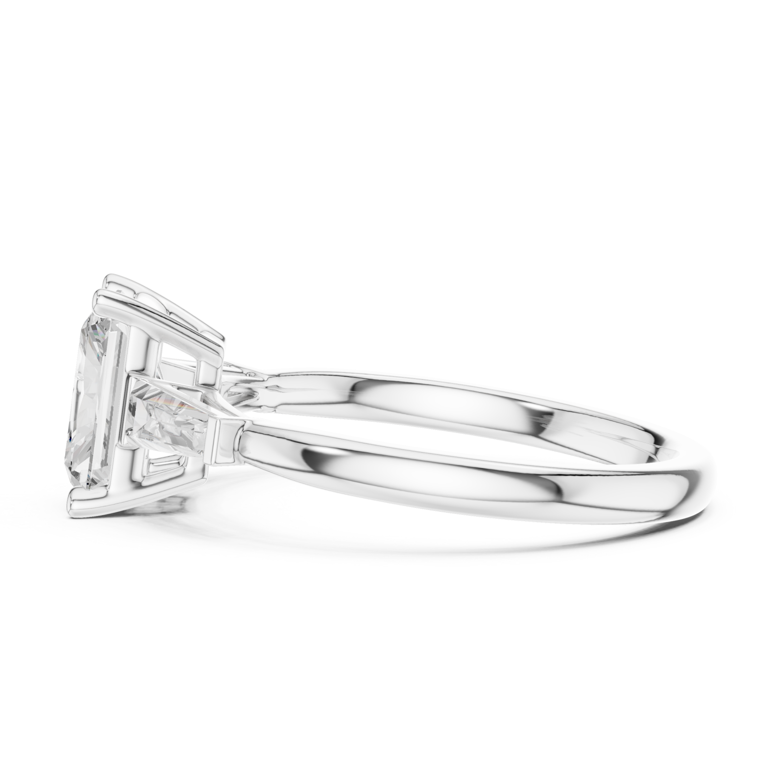  White Gold Modern Tranquility Art Deco Ring Side View