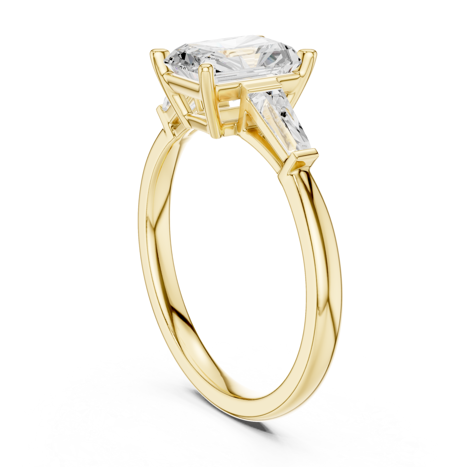  Gold Modern Tranquility Art Deco Ring Left View