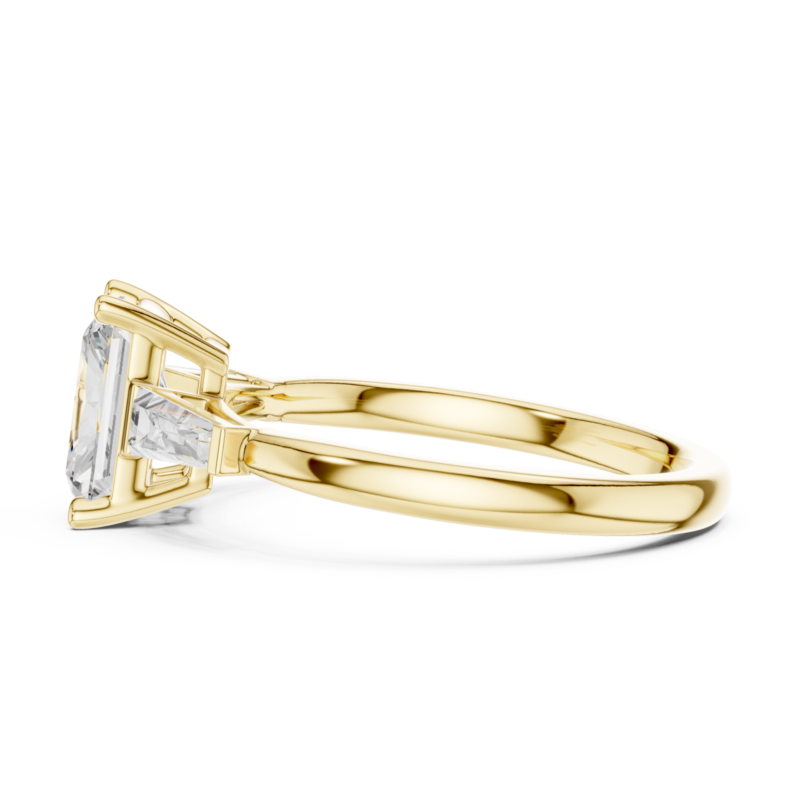  Gold Modern Tranquility Art Deco Ring Side View