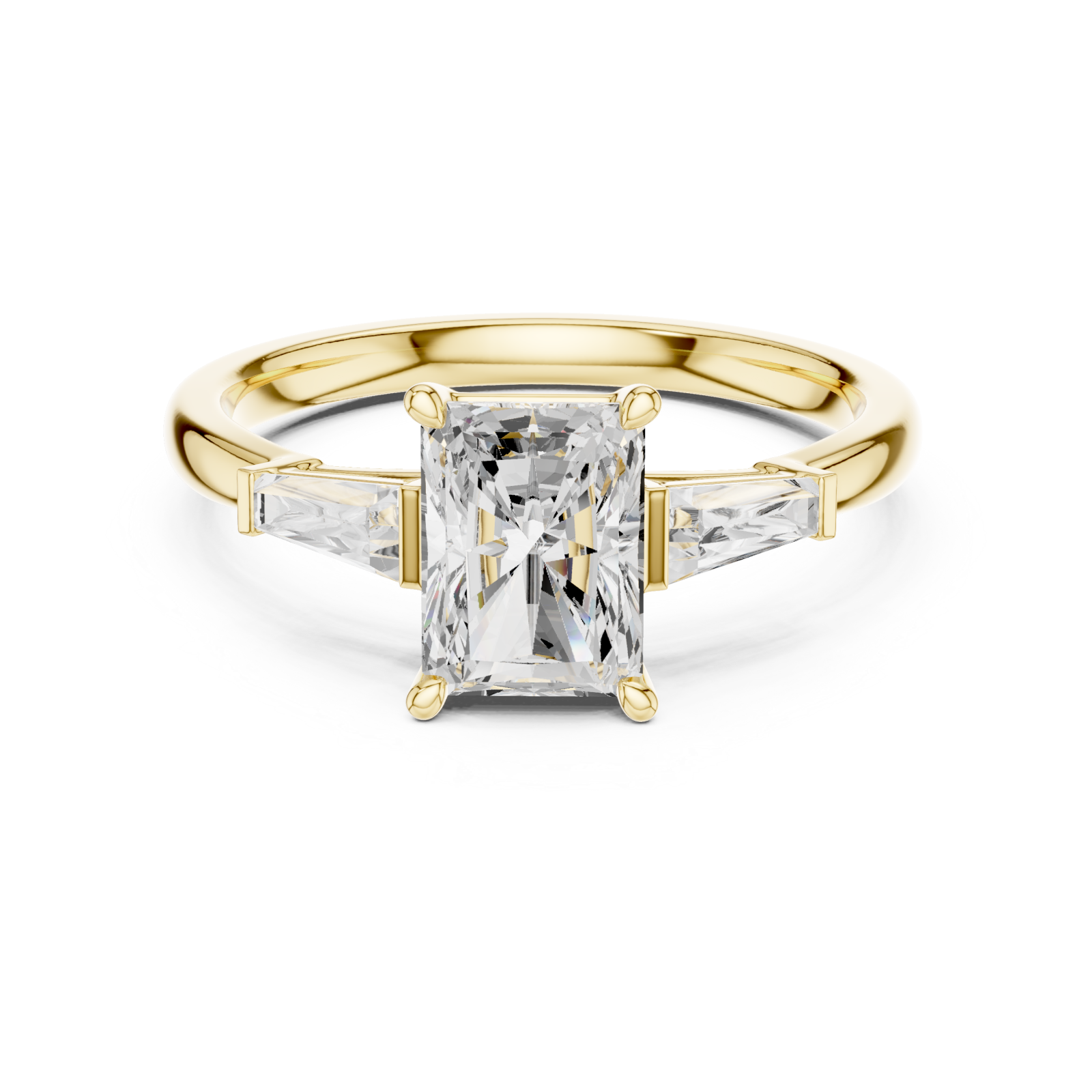  Gold Modern Tranquility Art Deco Ring Front View