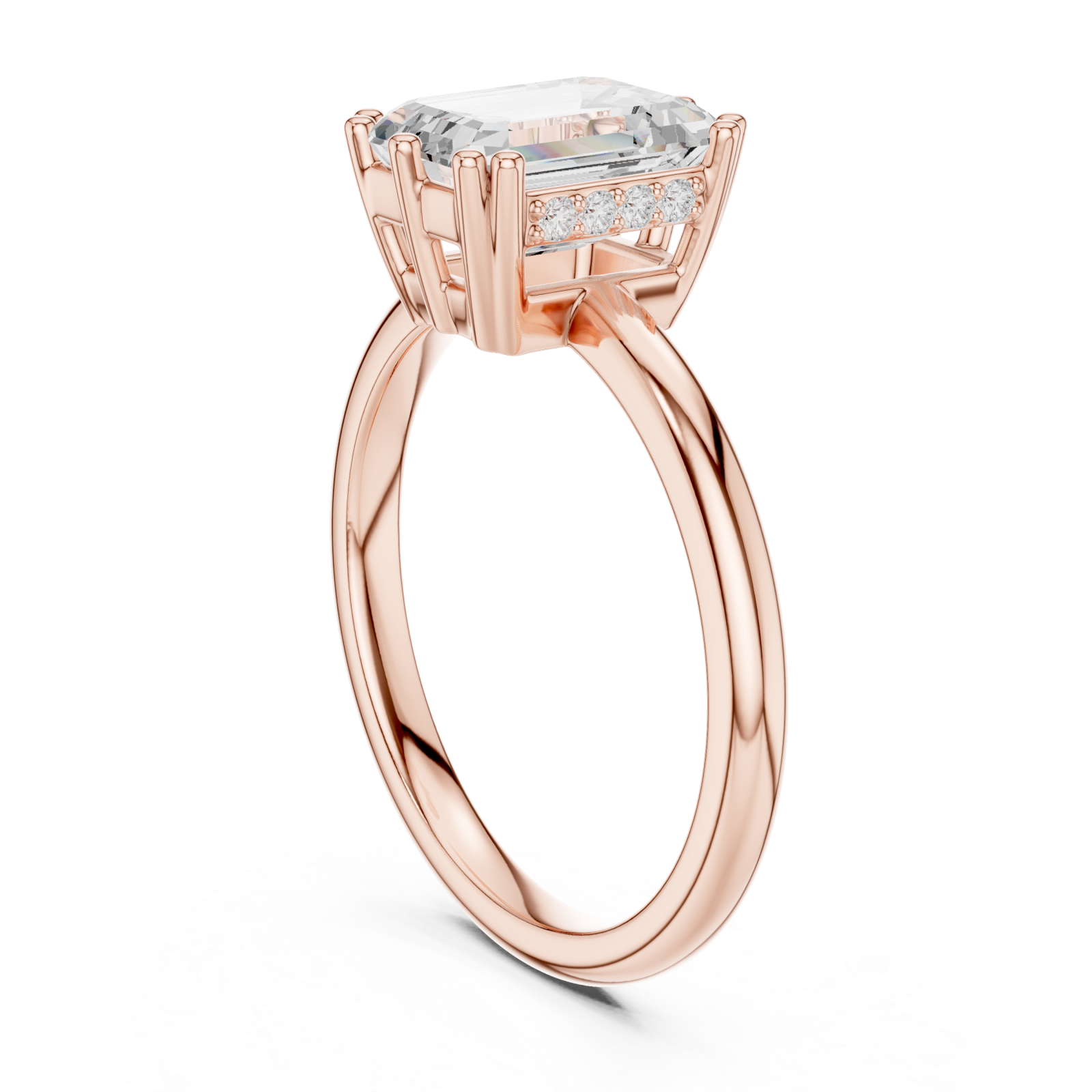  Rose Gold Eternal Arc Radiance Statement Solitaire Ring Left View