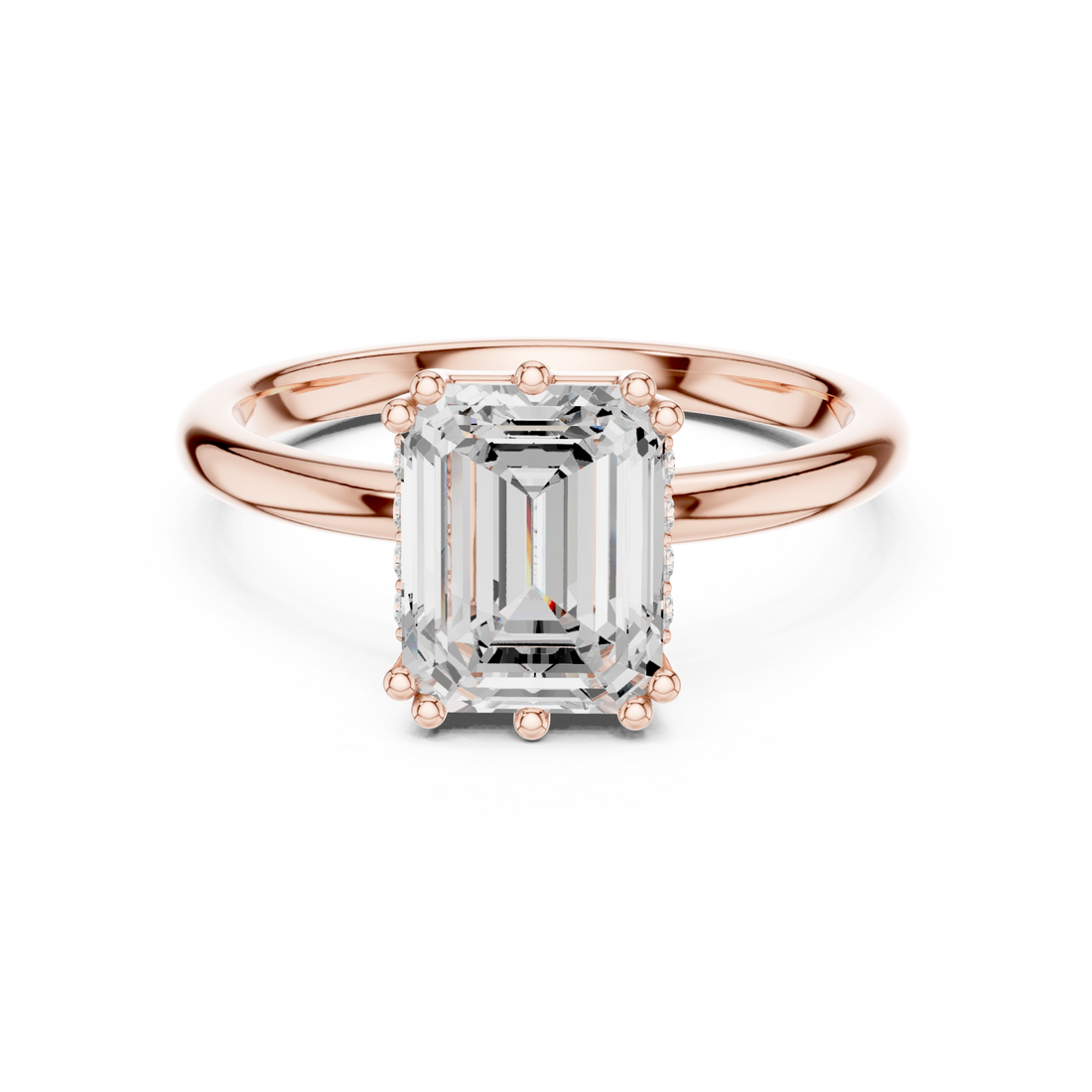  Rose Gold Eternal Arc Radiance Statement Solitaire Ring Right View