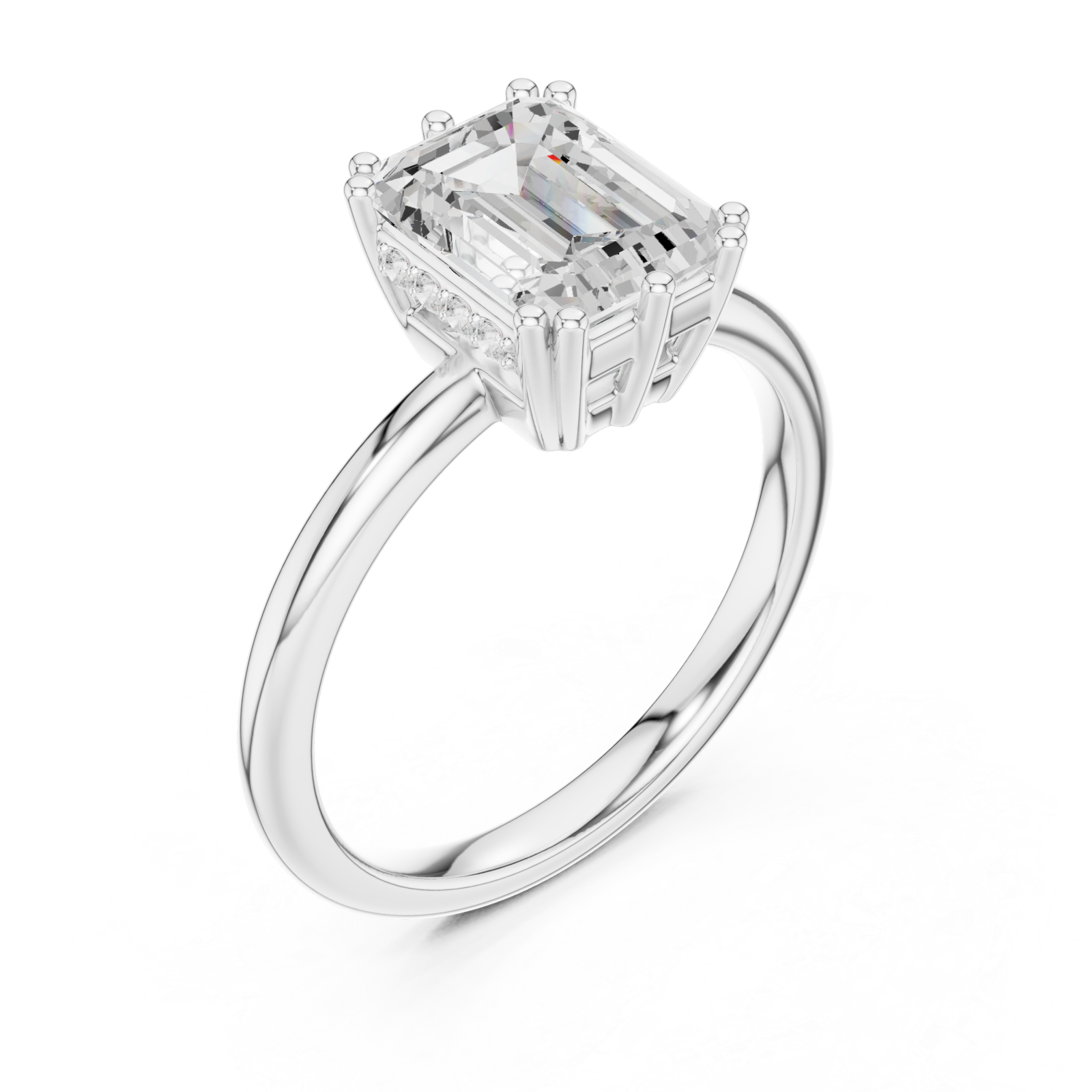  White Gold Eternal Arc Radiance Statement Solitaire Ring Right View