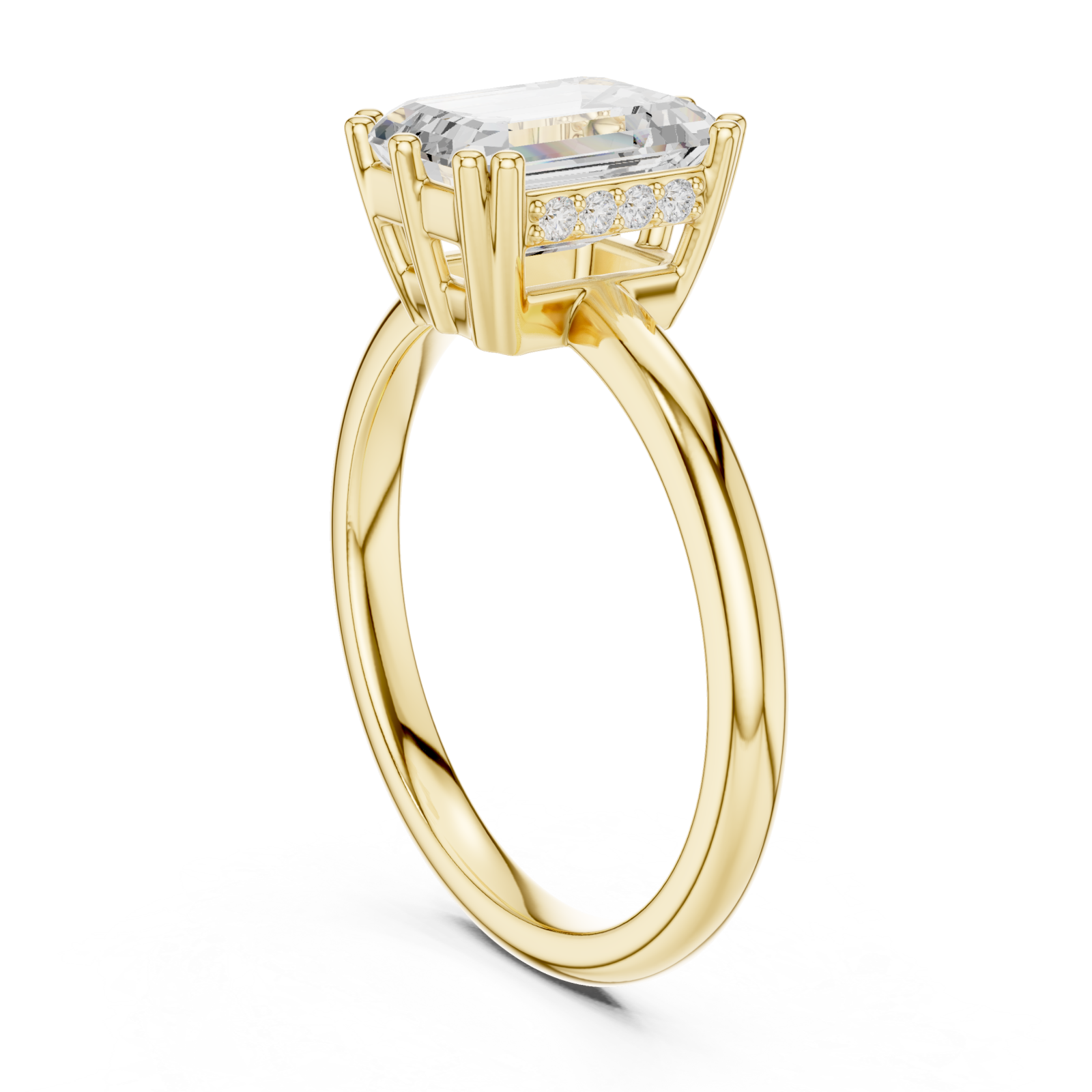  Gold Eternal Arc Radiance Statement Solitaire Ring Left View