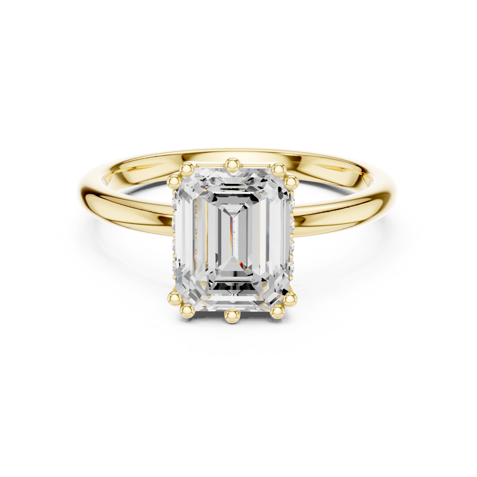  Gold Eternal Arc Radiance Statement Solitaire Ring Front View