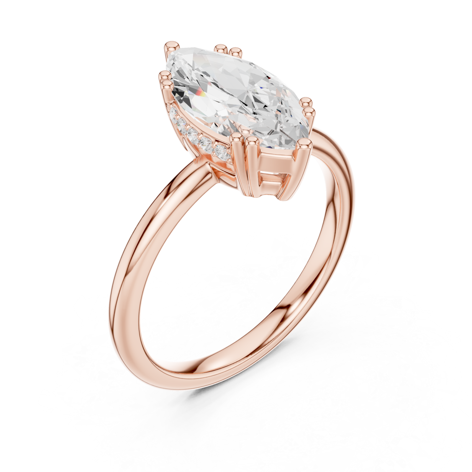  Rose Gold Vivid Marquise Luster Ring Right View