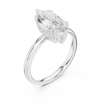  White Gold Vivid Marquise Luster Ring Right View
