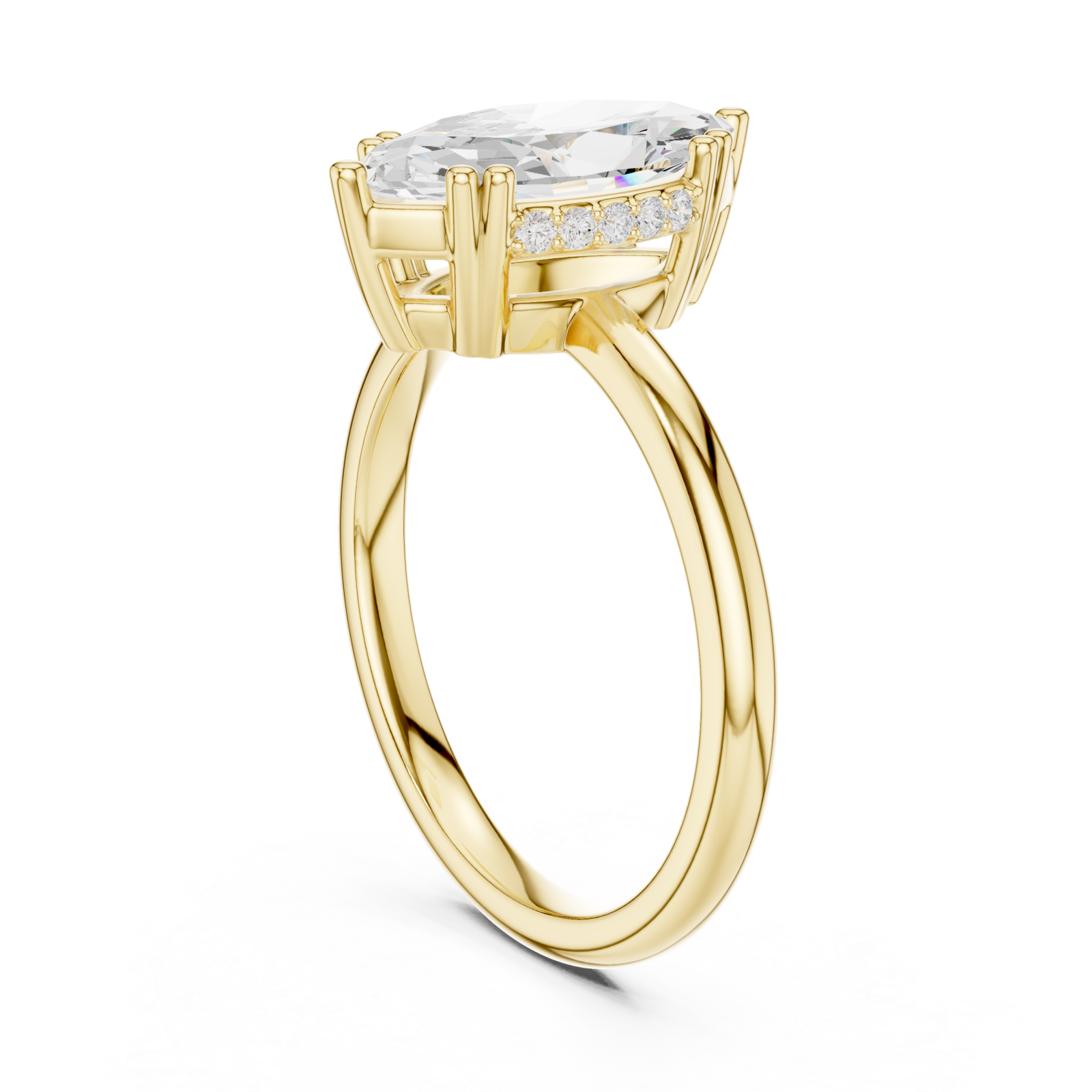  Gold Vivid Marquise Luster Ring Left View