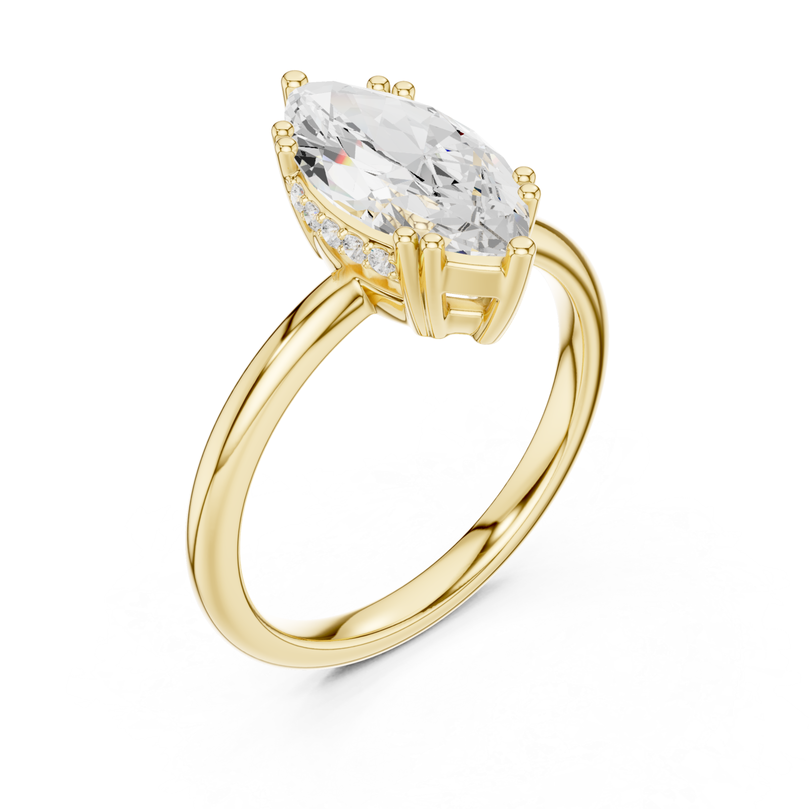 Gold Vivid Marquise Luster Ring Right View