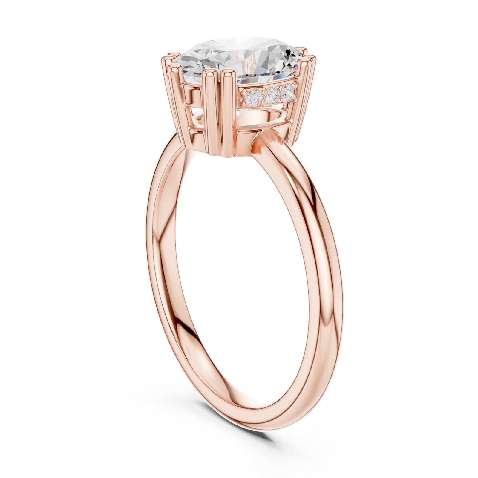  Rose Gold Tranquil Embrace Elegance Ring Left View