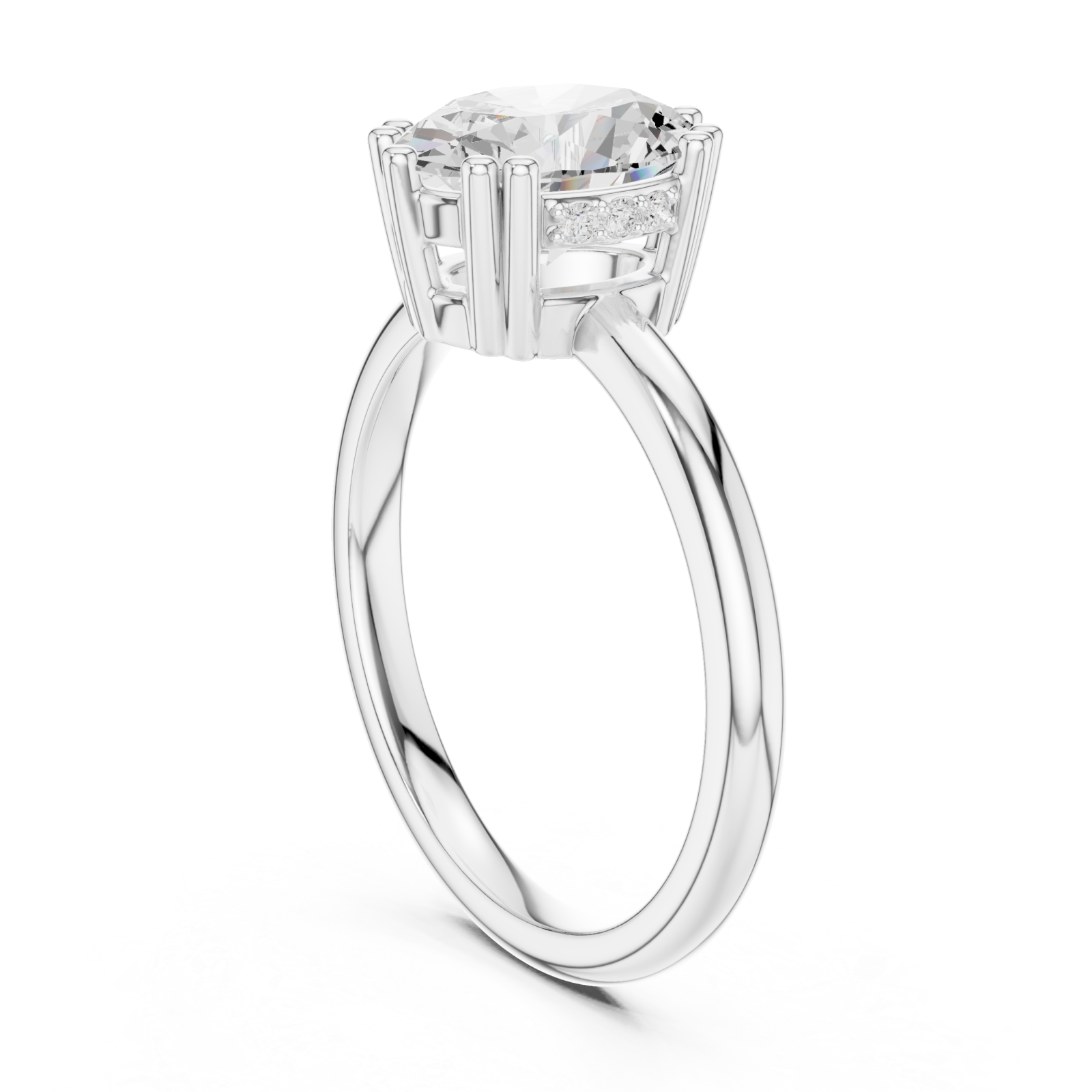  White Gold Tranquil Embrace Elegance Ring Left View