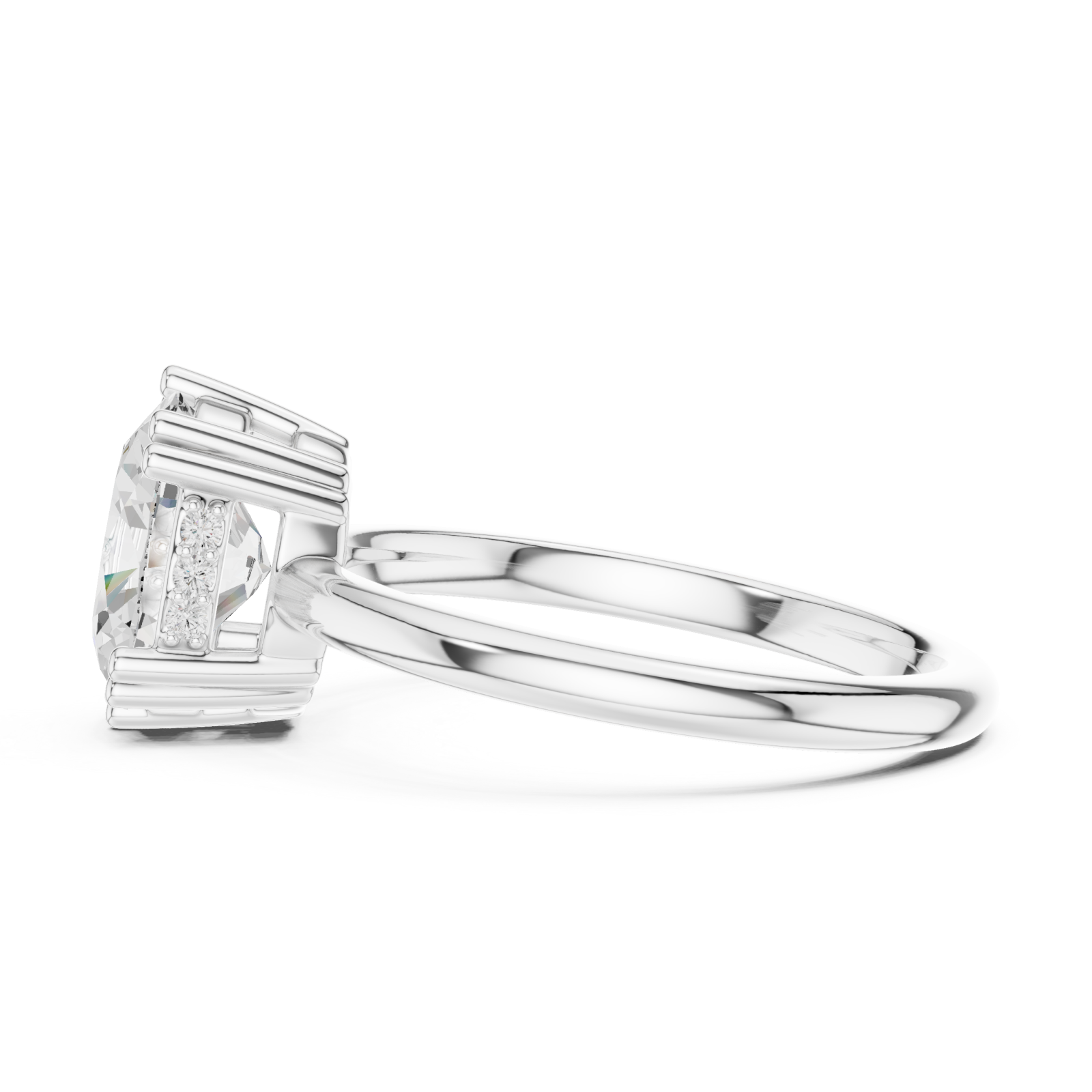  White Gold Tranquil Embrace Elegance Ring Side View
