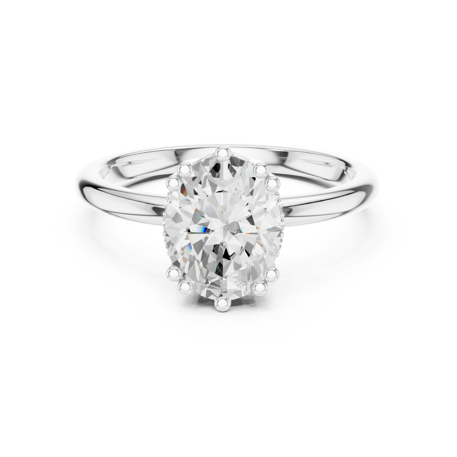  White Gold Tranquil Embrace Elegance Ring Front View