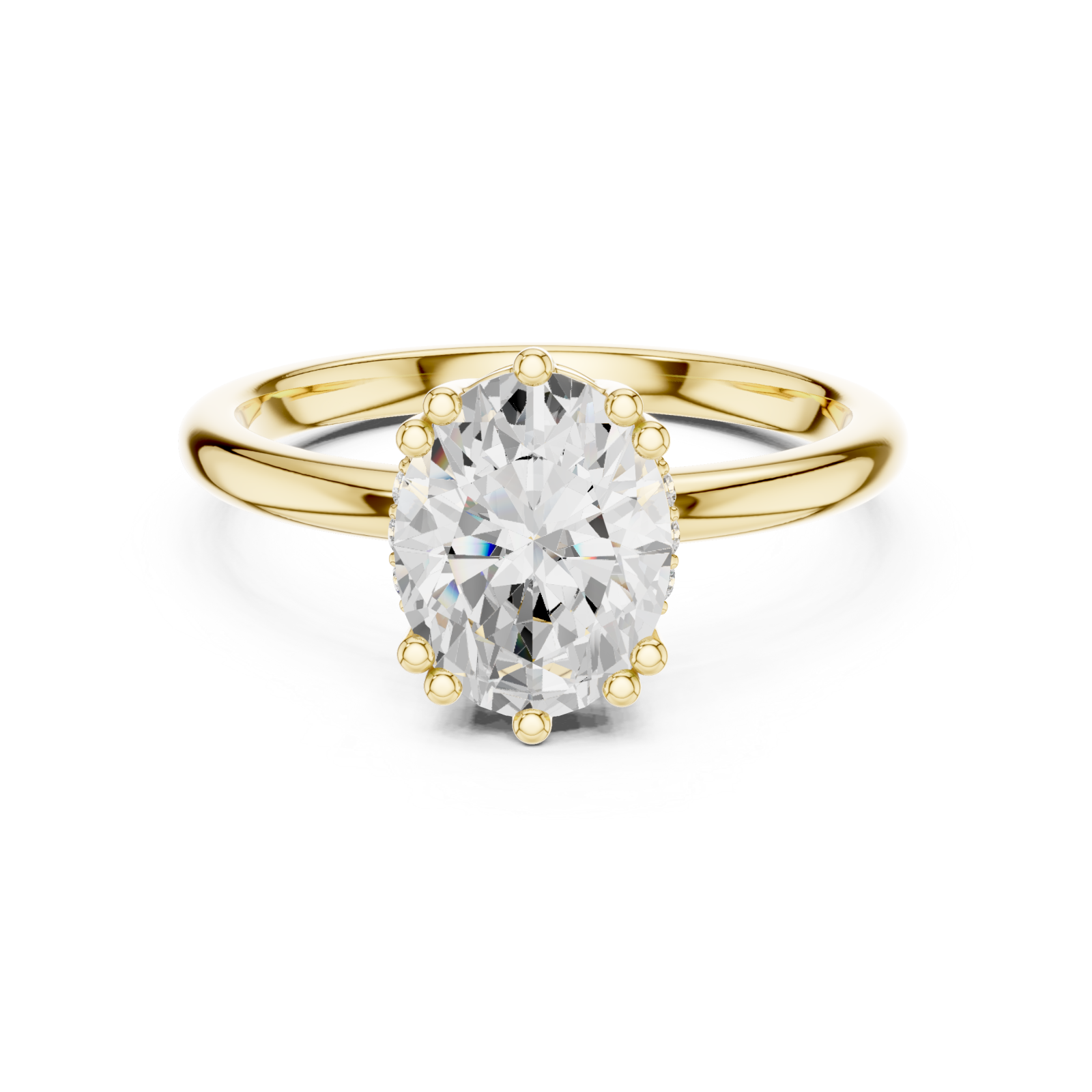  Gold Tranquil Embrace Elegance Ring Front View
