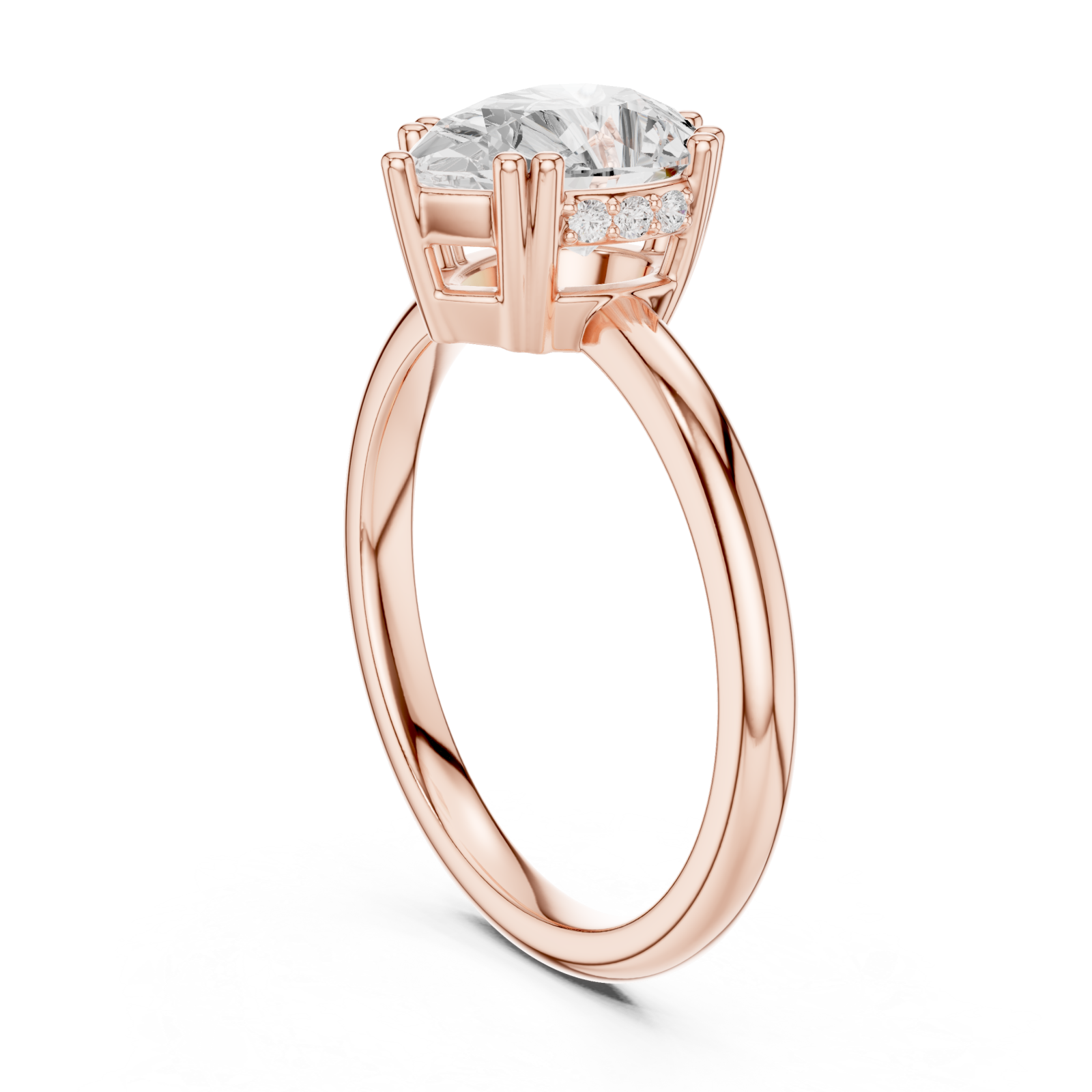  Rose Gold Celestial Promise Classic Solitaire Engagement Ring Left View