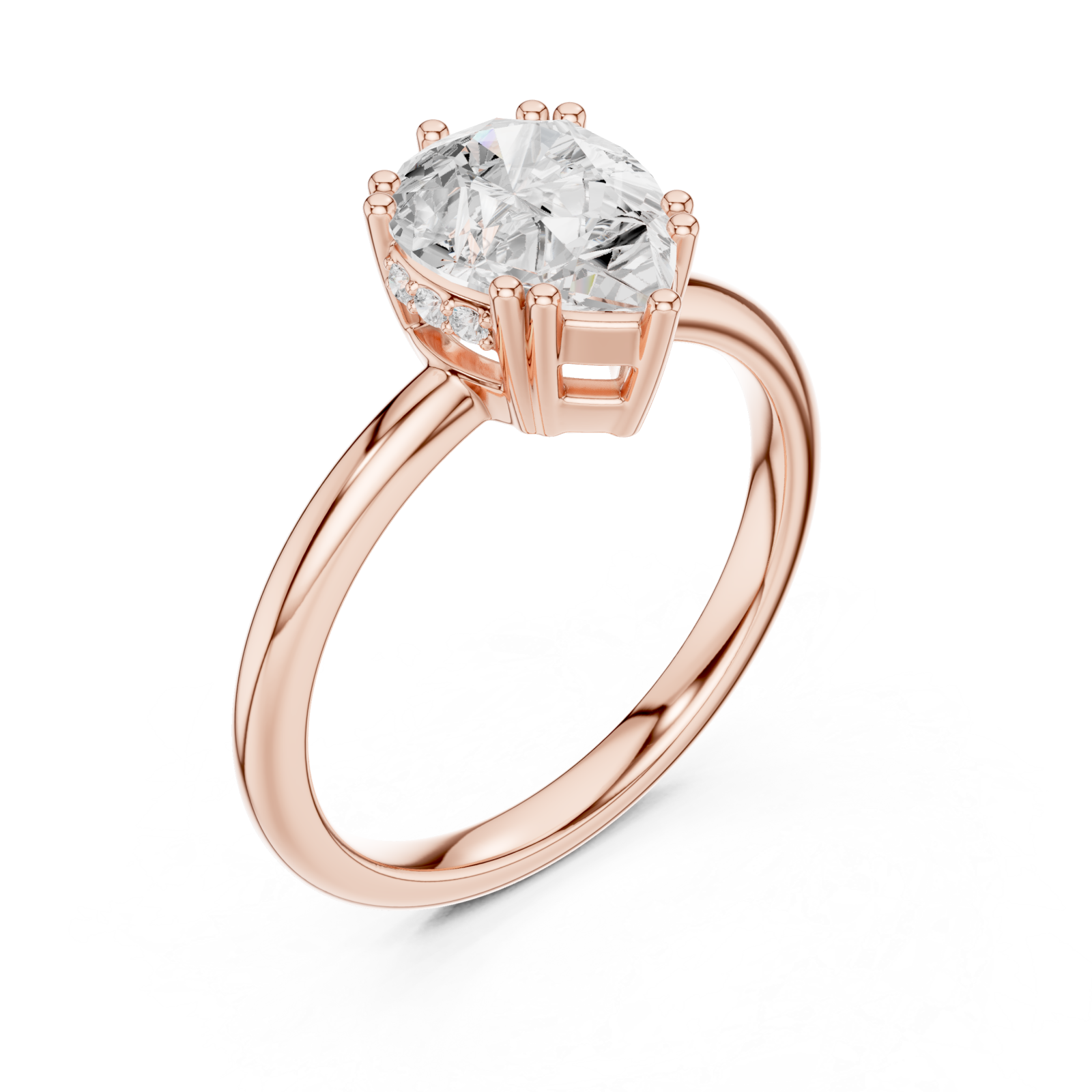  Rose Gold Celestial Promise Classic Solitaire Engagement Ring Right View