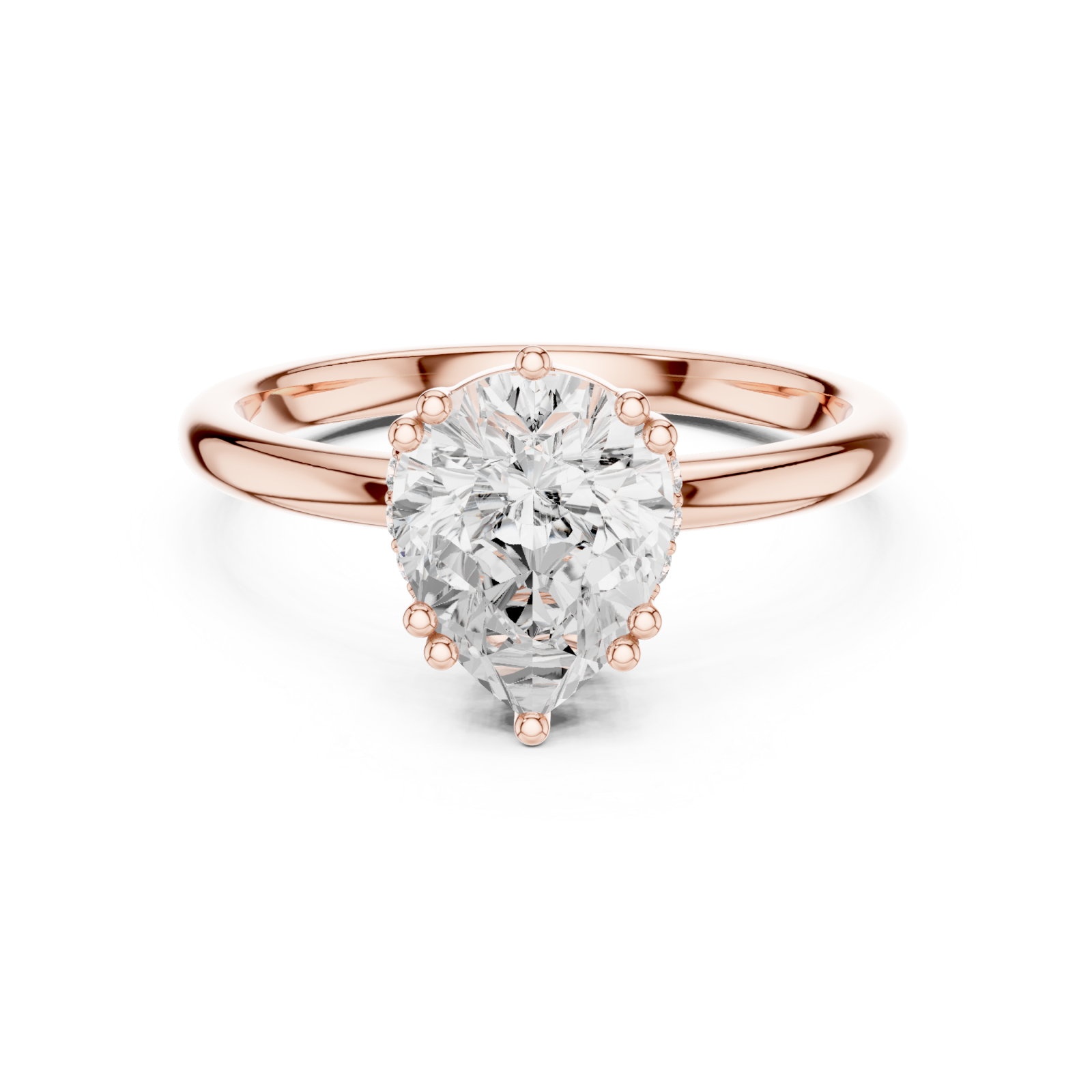  Rose Gold Celestial Promise Classic Solitaire Engagement Ring Front View