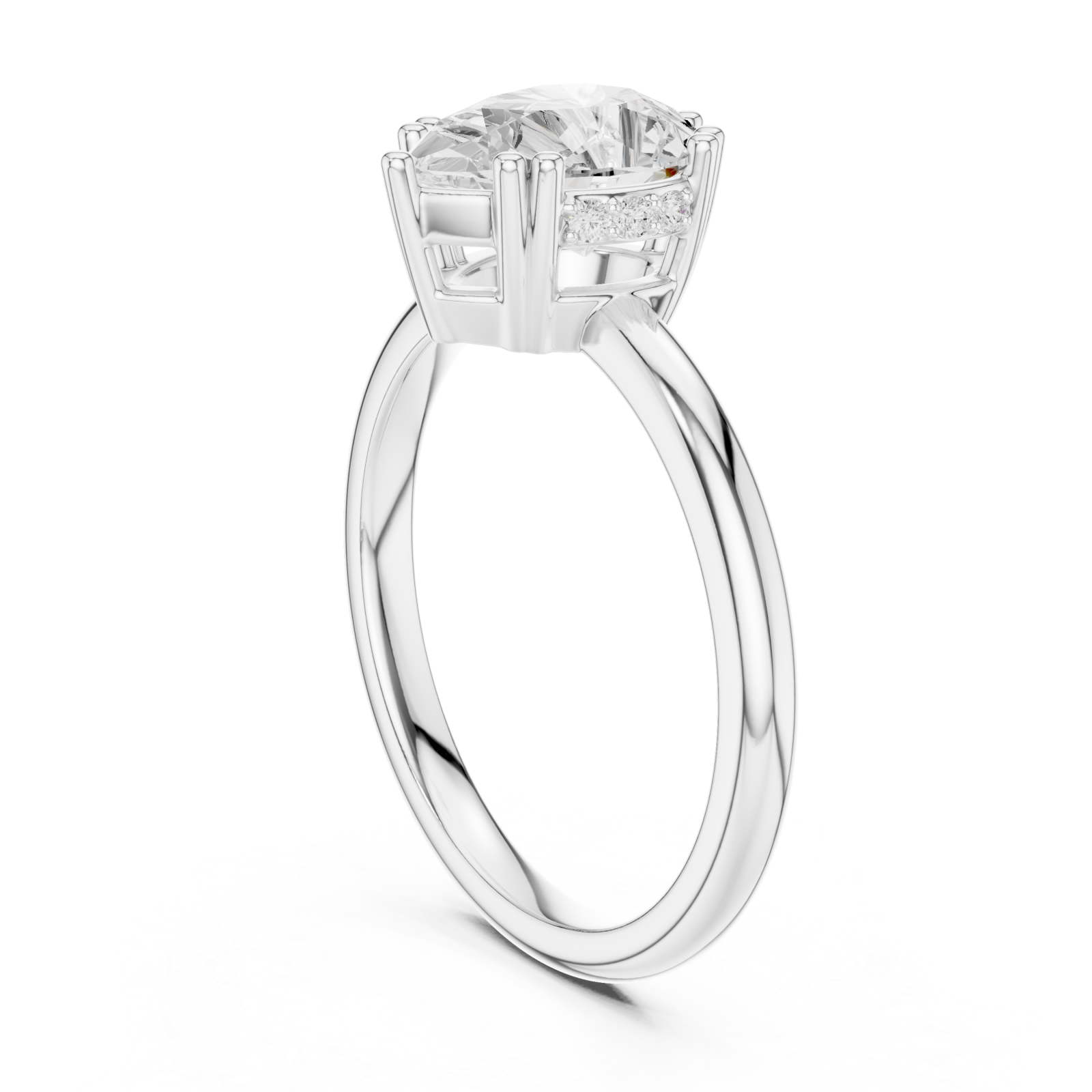  White Gold Celestial Promise Classic Solitaire Engagement Ring Left View