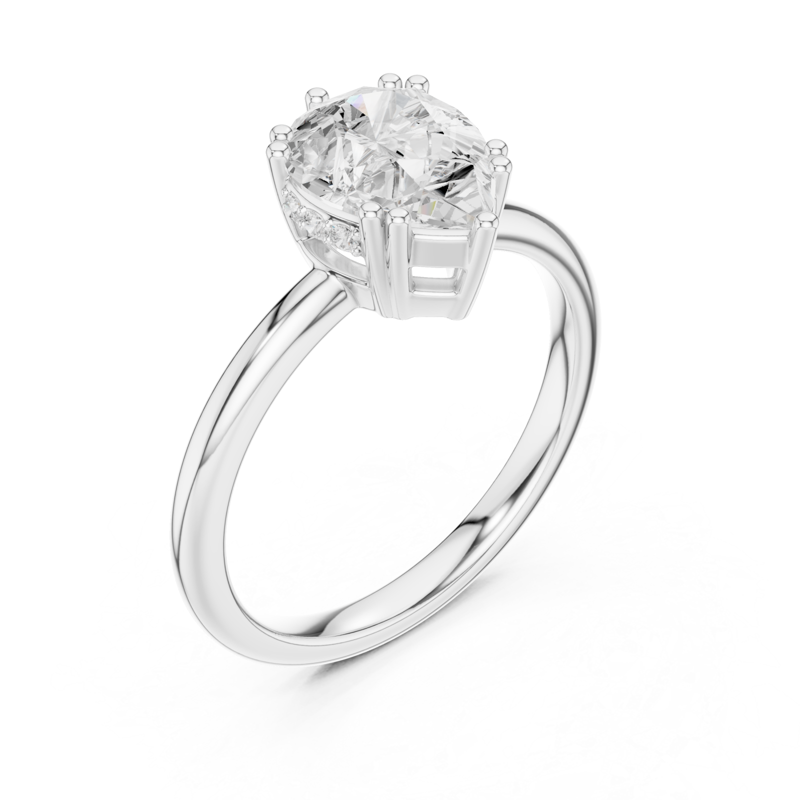  White Gold Celestial Promise Classic Solitaire Engagement Ring Right View