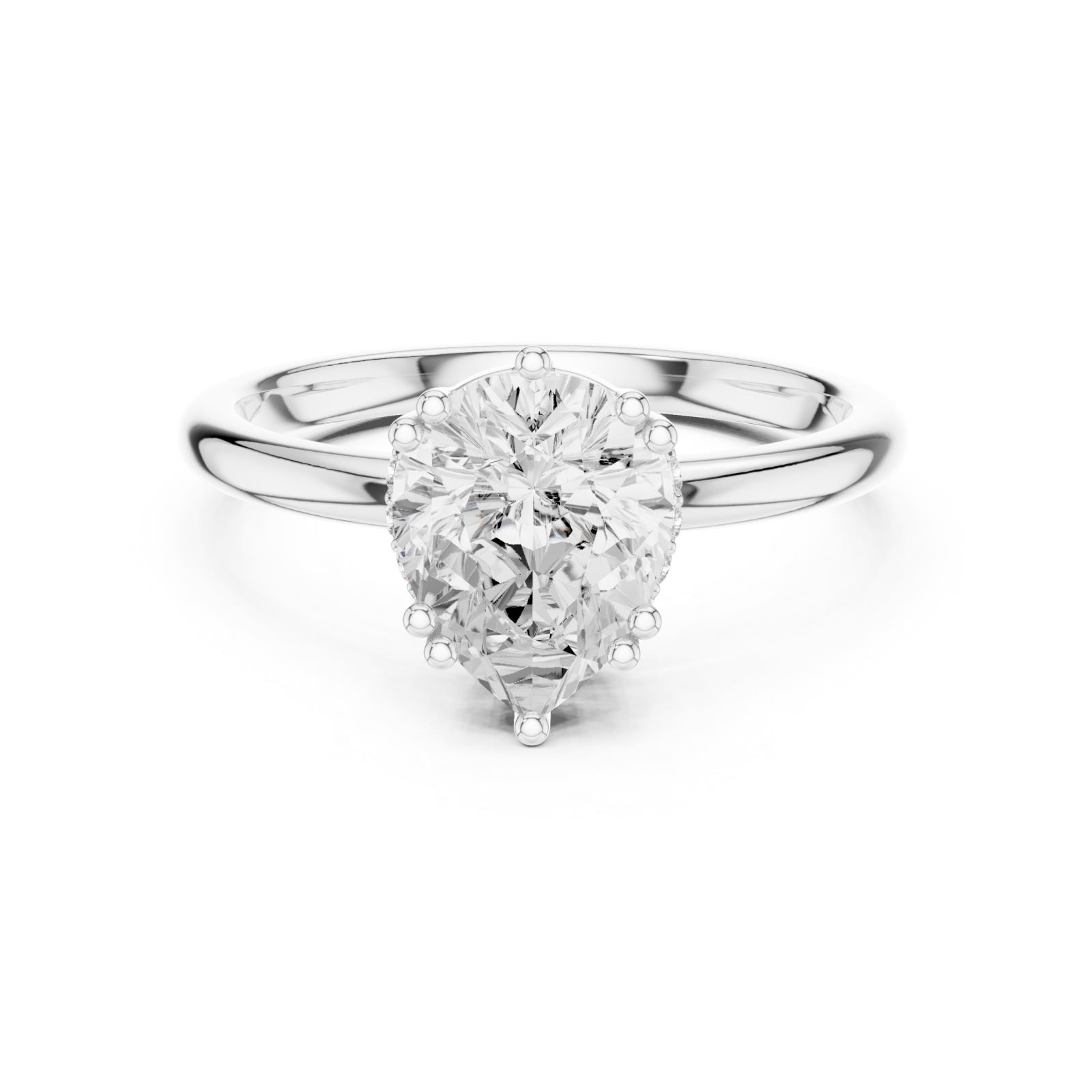  White Gold Celestial Promise Classic Solitaire Engagement Ring Front View