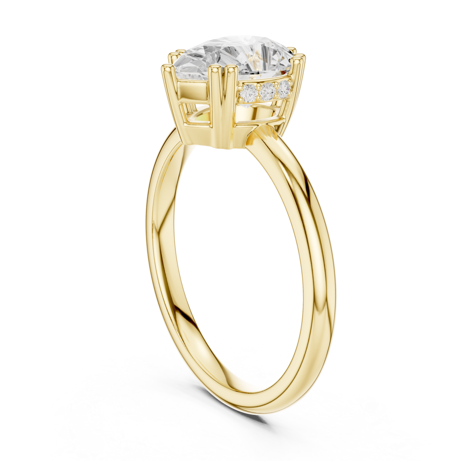  Gold Celestial Promise Classic Solitaire Engagement Ring Left View