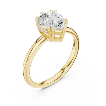 Gold Celestial Promise Classic Solitaire Engagement Ring Right View