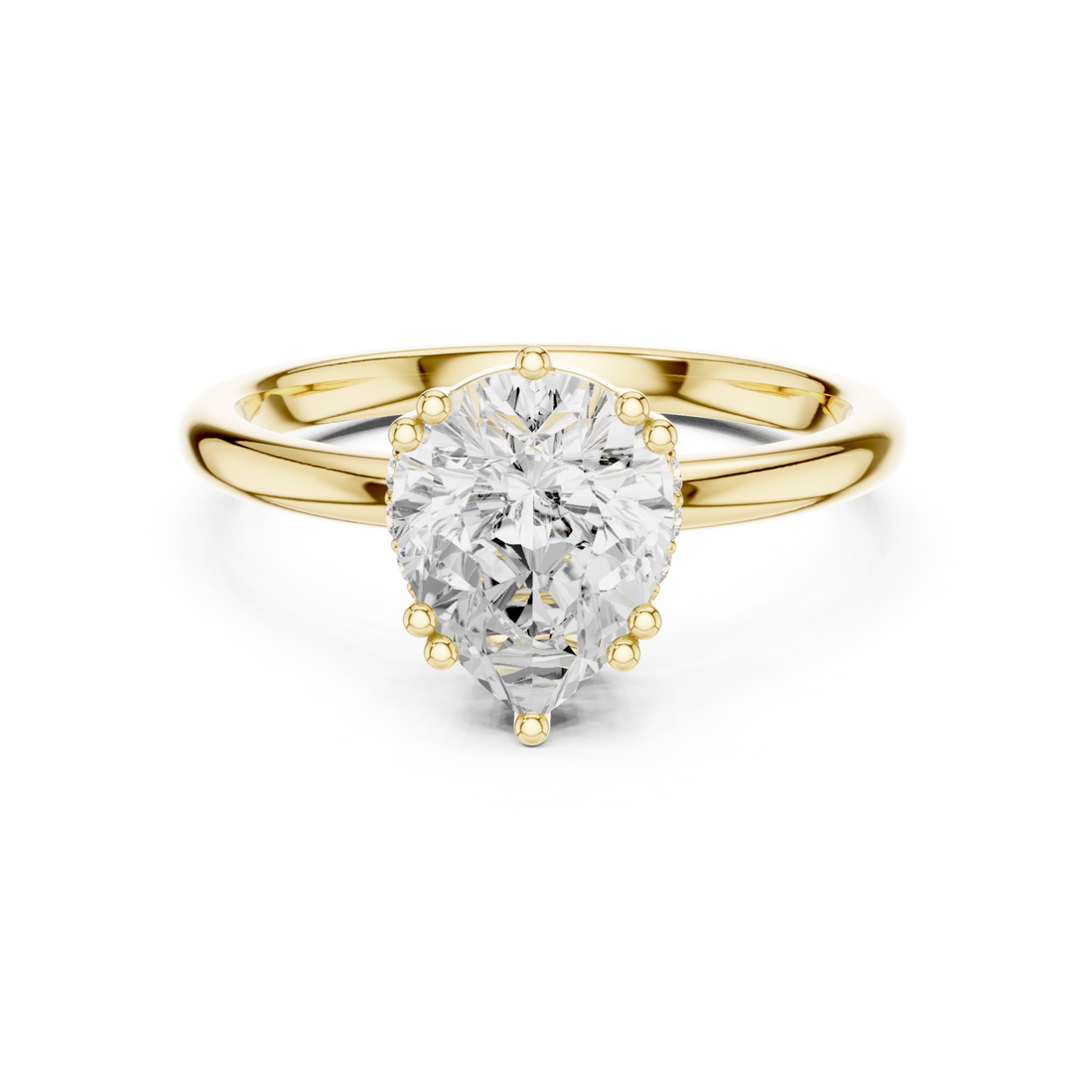 Gold Celestial Promise Classic Solitaire Engagement Ring Right View